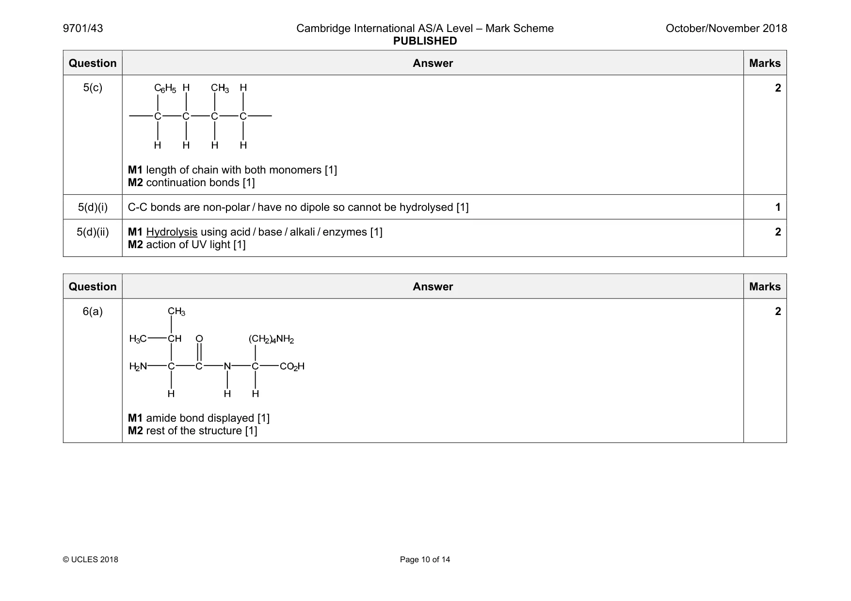 Mark scheme, page 10 of 14