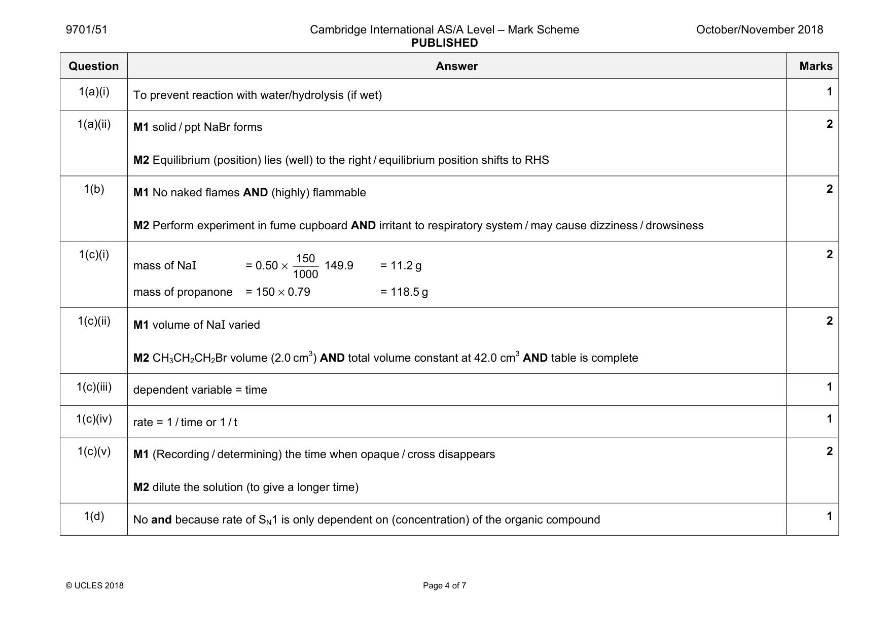 Mark scheme, page 4 of 7