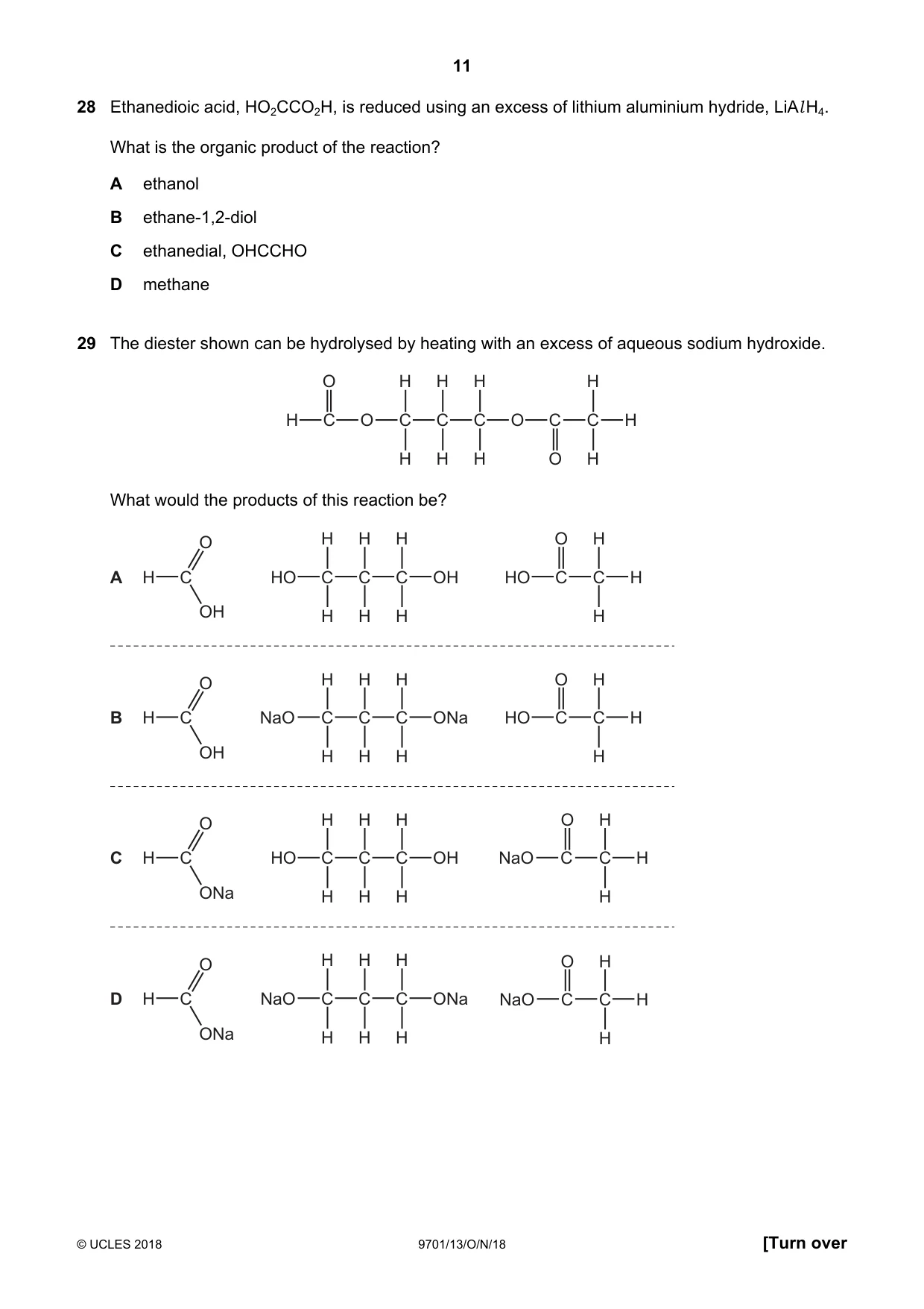 Cambridge A Level Chemistry 9701 2018 Oct/Nov Paper 1 · Variant 3 question paper, page 11 of 16