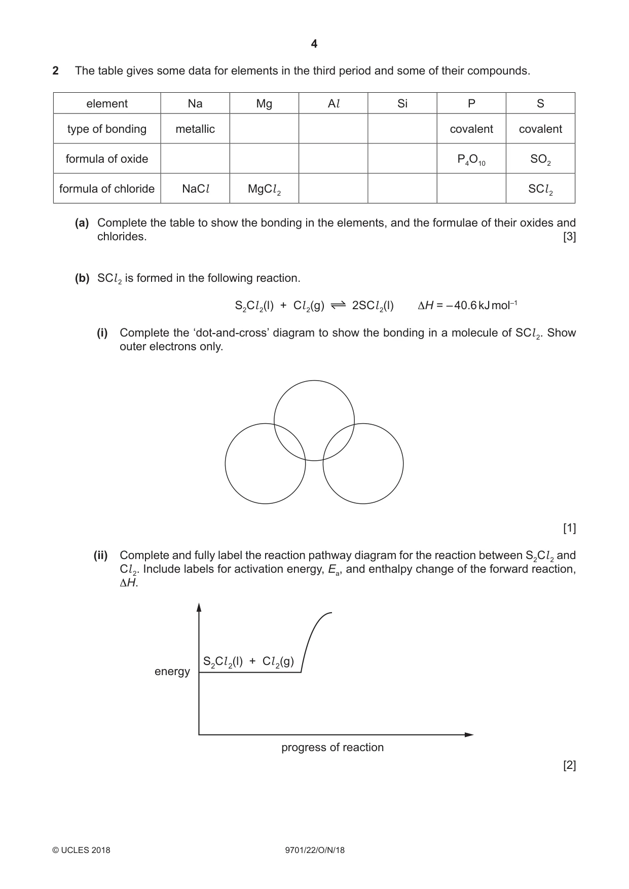 Cambridge A Level Chemistry 9701 2018 Oct/Nov Paper 2 · Variant 2 question paper, page 4 of 16