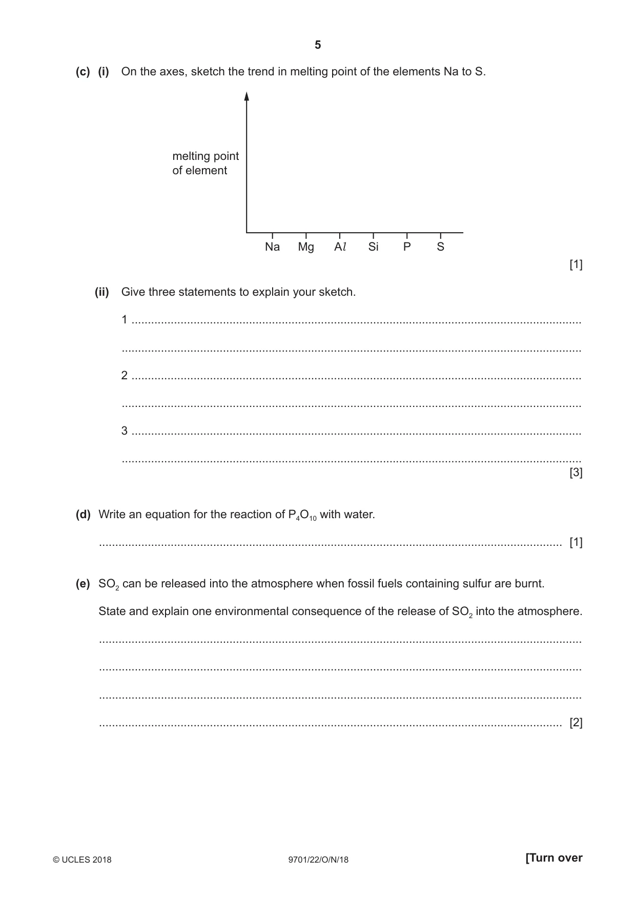 Cambridge A Level Chemistry 9701 2018 Oct/Nov Paper 2 · Variant 2 question paper, page 5 of 16