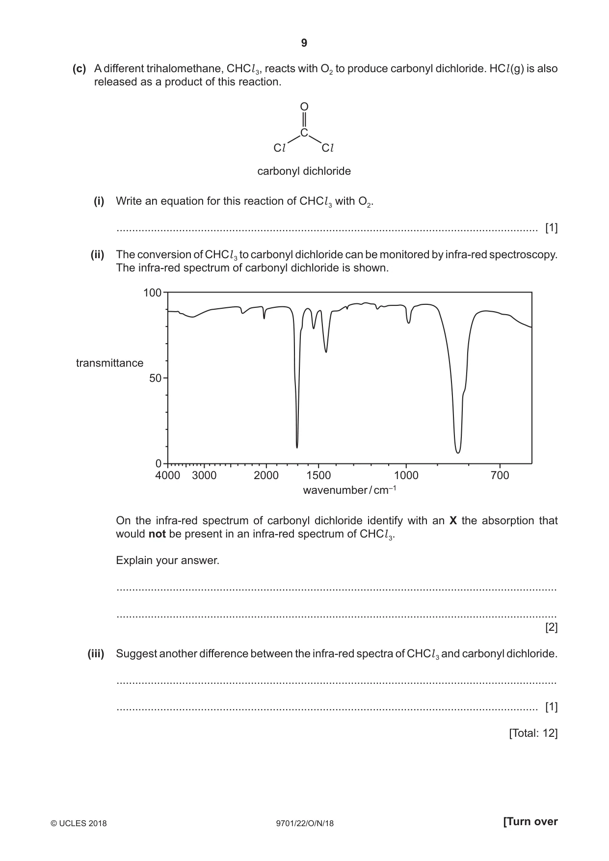 Cambridge A Level Chemistry 9701 2018 Oct/Nov Paper 2 · Variant 2 question paper, page 9 of 16