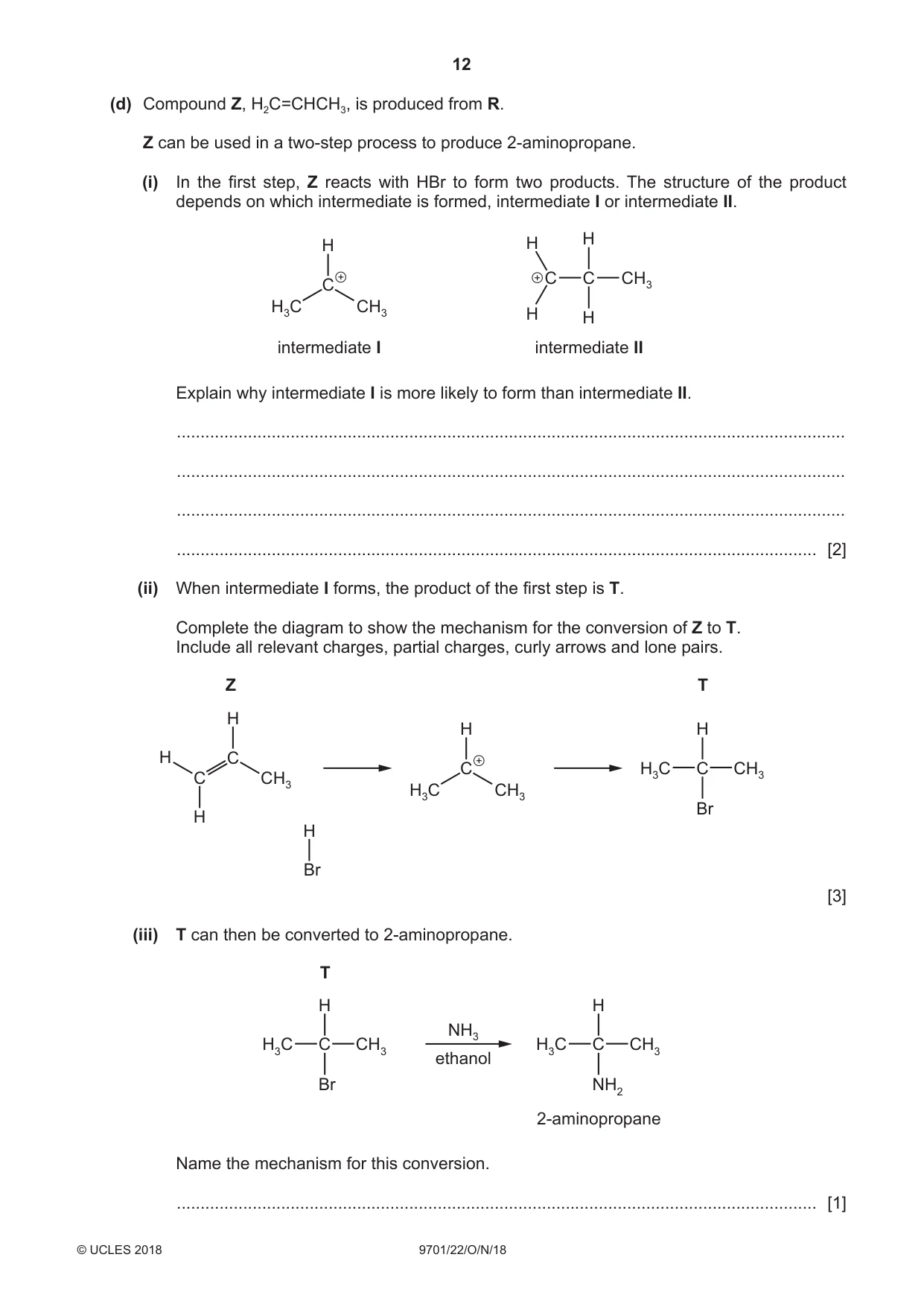 Cambridge A Level Chemistry 9701 2018 Oct/Nov Paper 2 · Variant 2 question paper, page 12 of 16