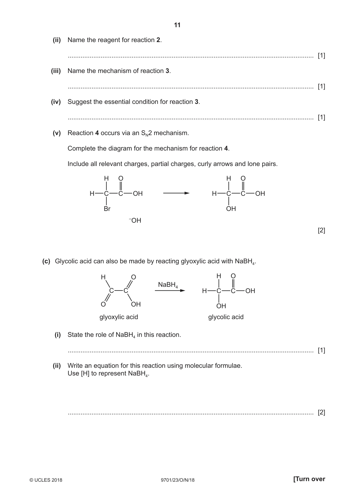 Cambridge A Level Chemistry 9701 2018 Oct/Nov Paper 2 · Variant 3 question paper, page 11 of 12