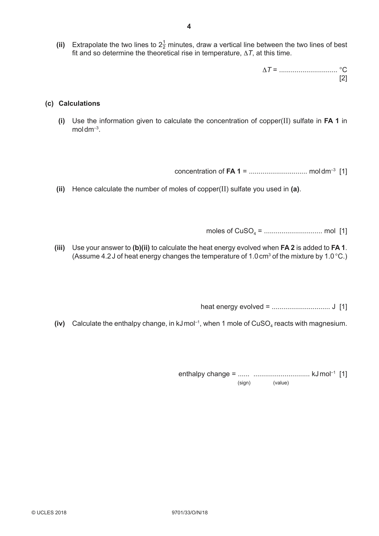 Cambridge A Level Chemistry 9701 2018 Oct/Nov Paper 3 · Variant 3 question paper, page 4 of 16