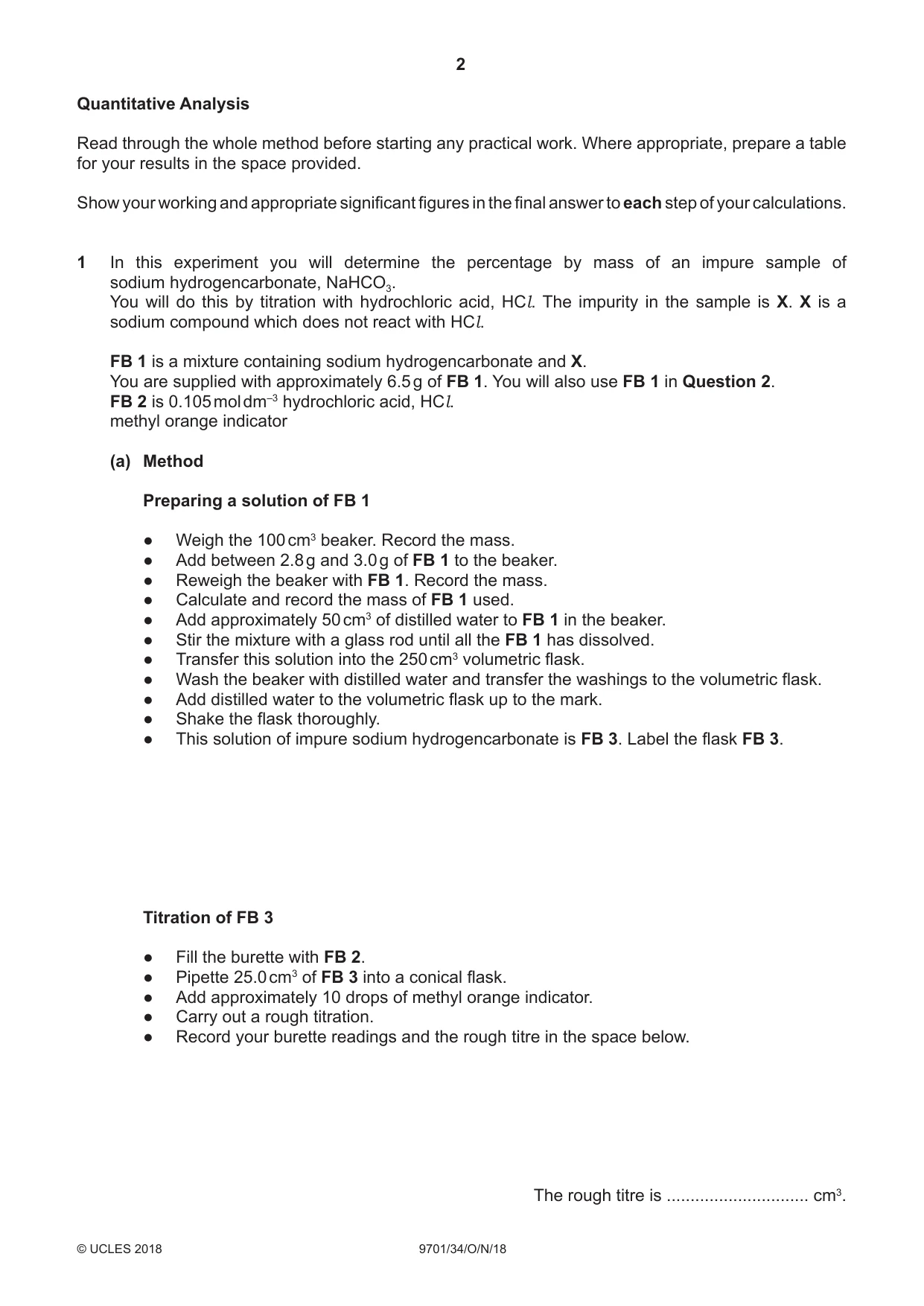 Cambridge A Level Chemistry 9701 2018 Oct/Nov Paper 3 · Variant 4 question paper, page 2 of 12
