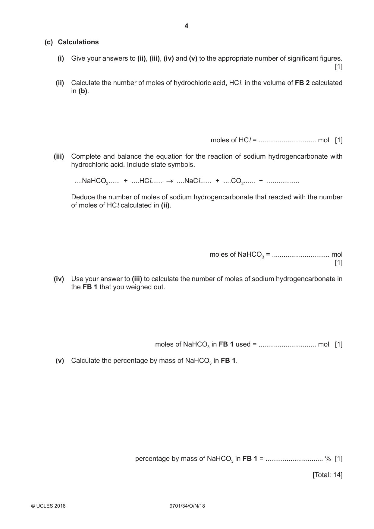 Cambridge A Level Chemistry 9701 2018 Oct/Nov Paper 3 · Variant 4 question paper, page 4 of 12