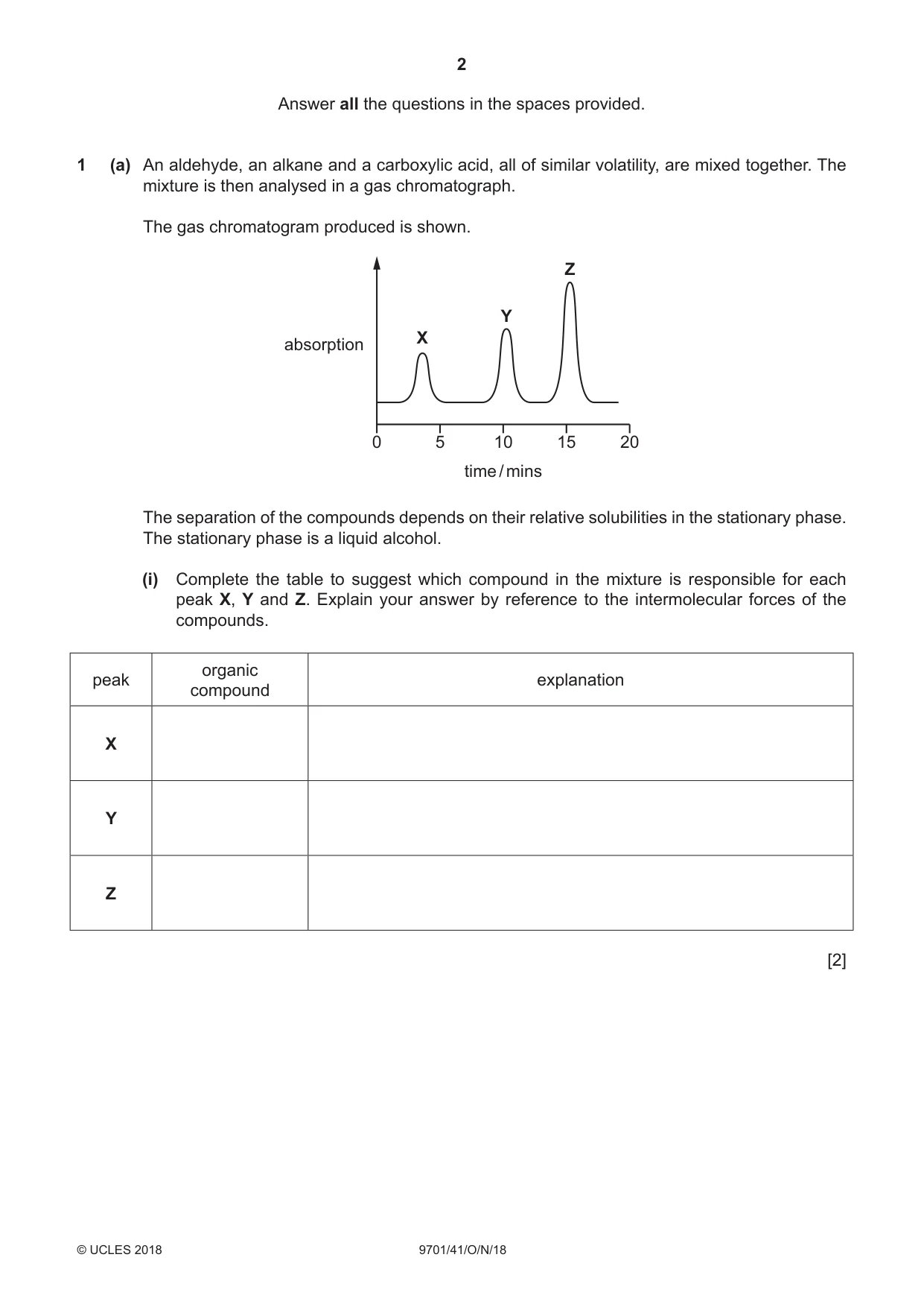 Cambridge A Level Chemistry 9701 2018 Oct/Nov Paper 4 · Variant 1 question paper, page 2 of 20