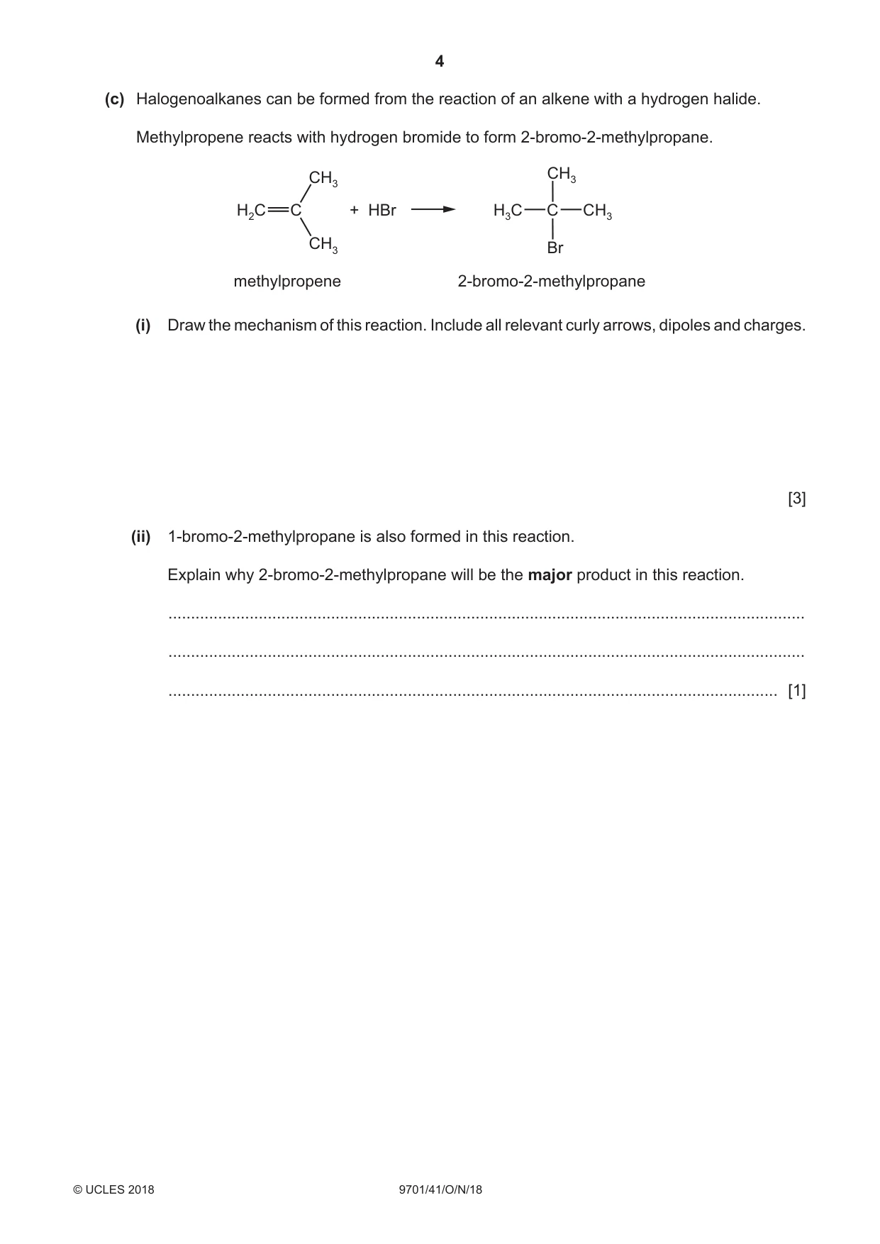 Cambridge A Level Chemistry 9701 2018 Oct/Nov Paper 4 · Variant 1 question paper, page 4 of 20