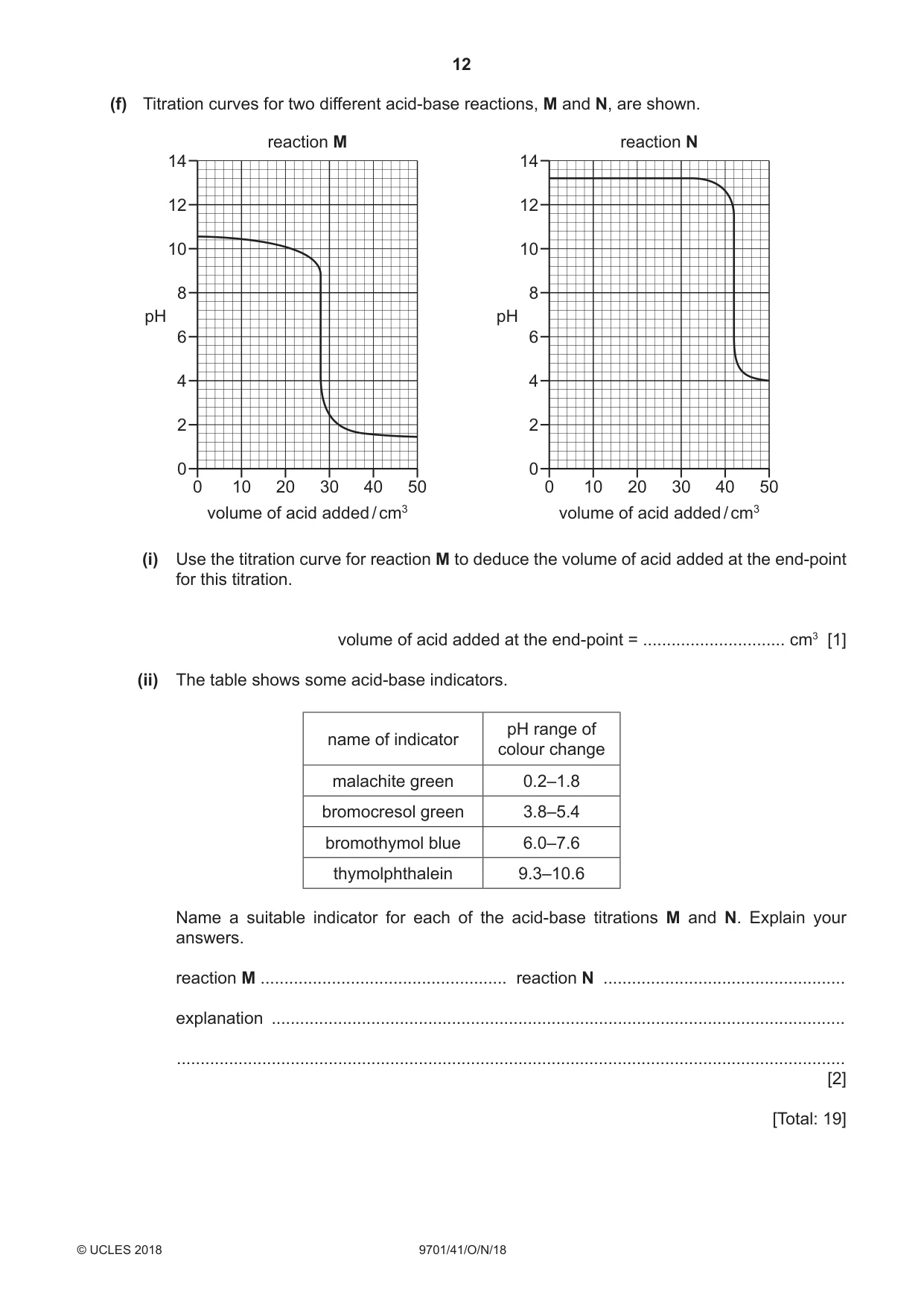 Cambridge A Level Chemistry 9701 2018 Oct/Nov Paper 4 · Variant 1 question paper, page 12 of 20