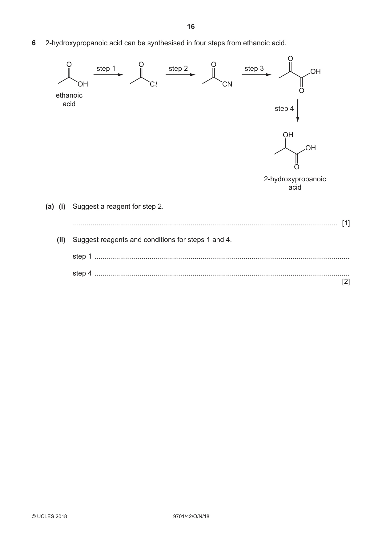 Cambridge A Level Chemistry 9701 2018 Oct/Nov Paper 4 · Variant 2 question paper, page 16 of 24