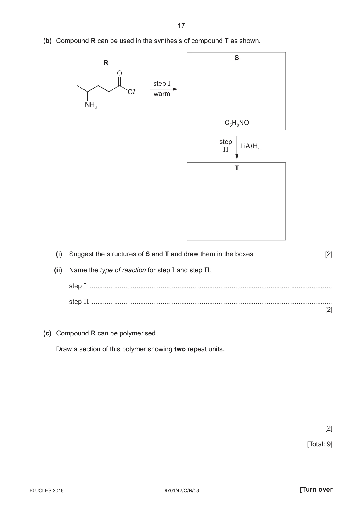 Cambridge A Level Chemistry 9701 2018 Oct/Nov Paper 4 · Variant 2 question paper, page 17 of 24