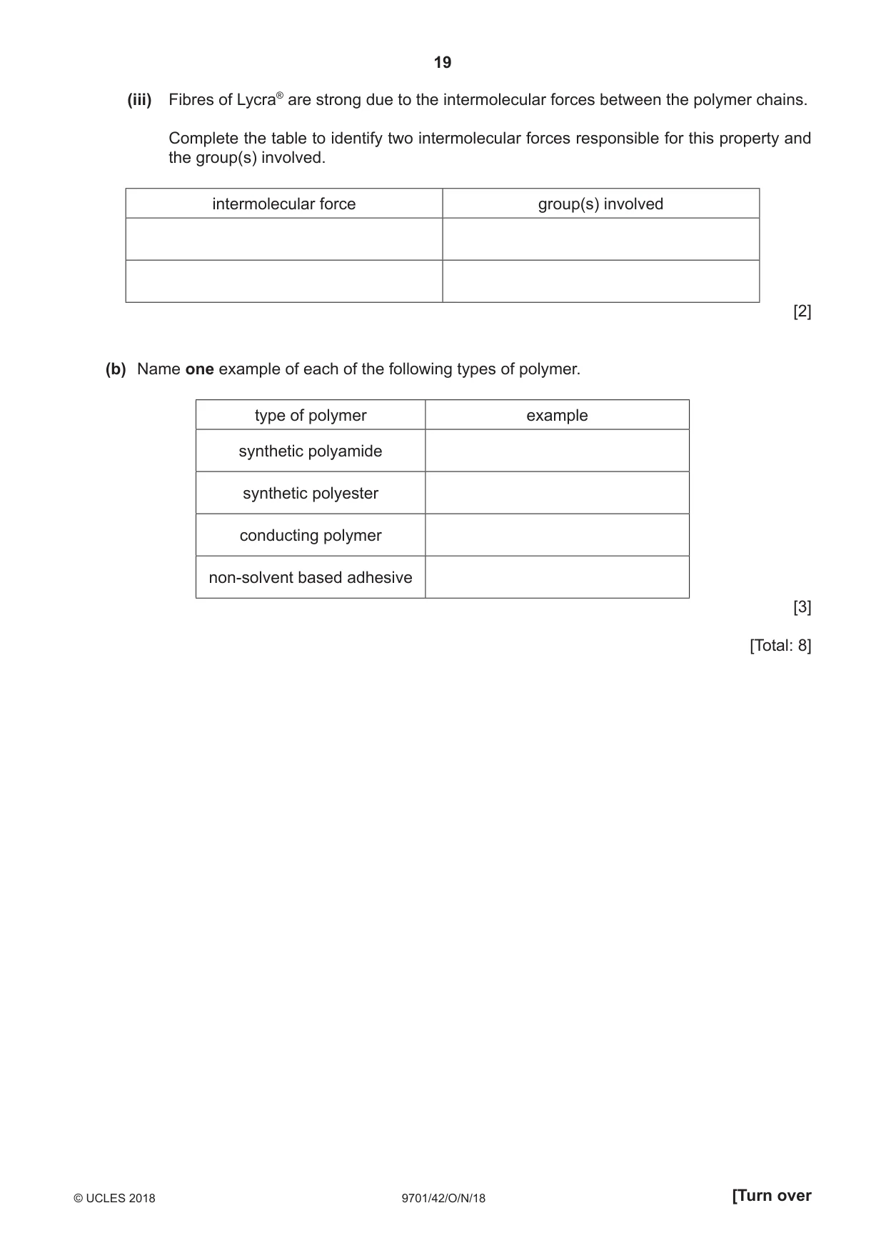 Cambridge A Level Chemistry 9701 2018 Oct/Nov Paper 4 · Variant 2 question paper, page 19 of 24