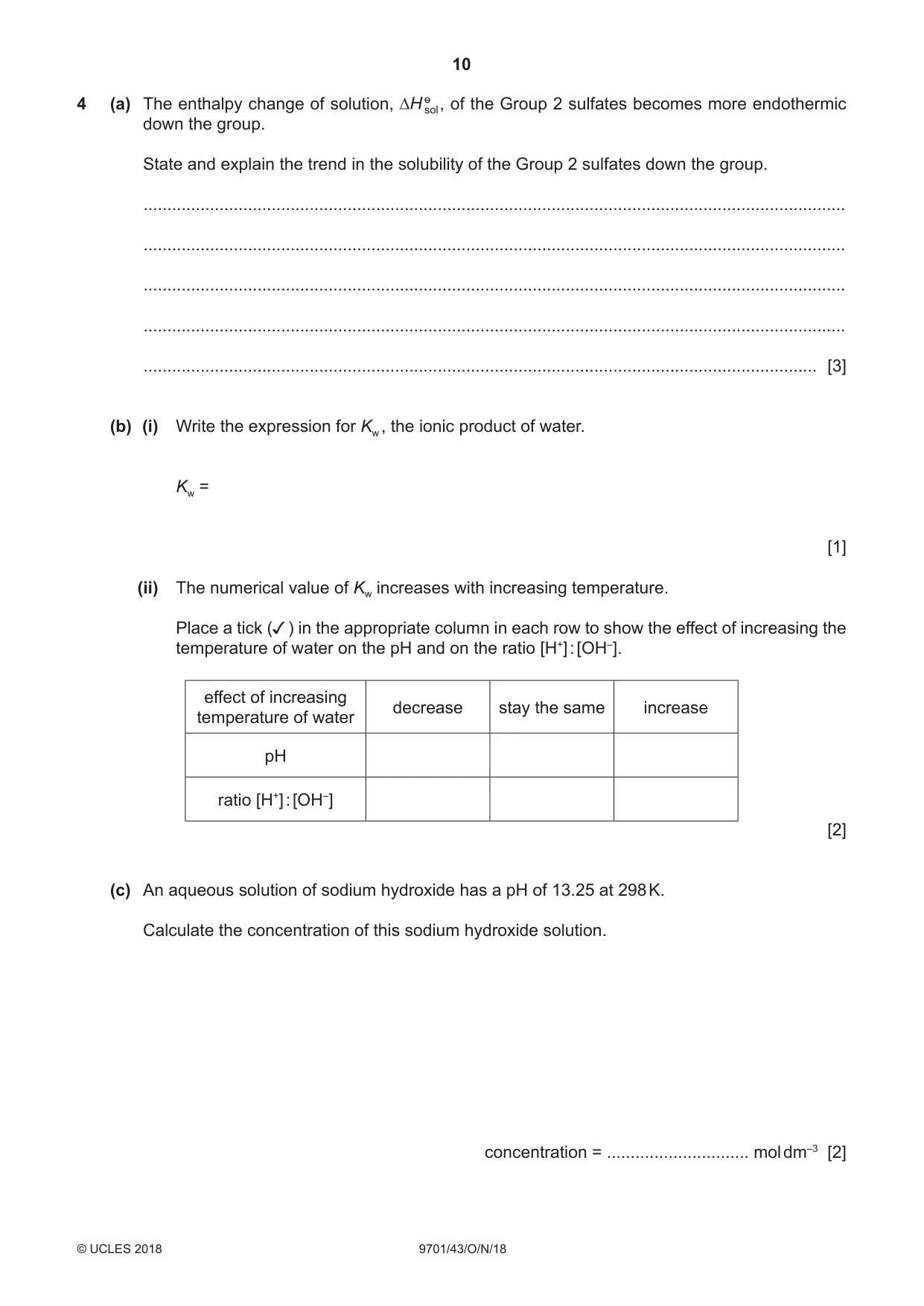 Cambridge A Level Chemistry 9701 2018 Oct/Nov Paper 4 · Variant 3 question paper, page 10 of 20