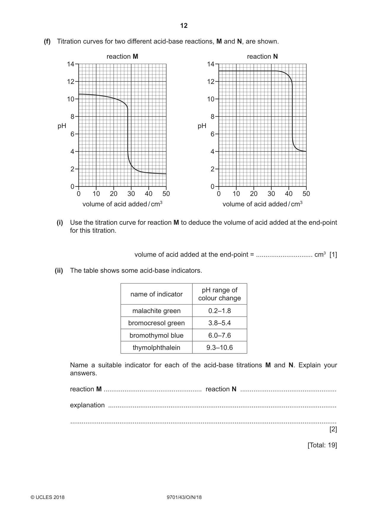 Cambridge A Level Chemistry 9701 2018 Oct/Nov Paper 4 · Variant 3 question paper, page 12 of 20