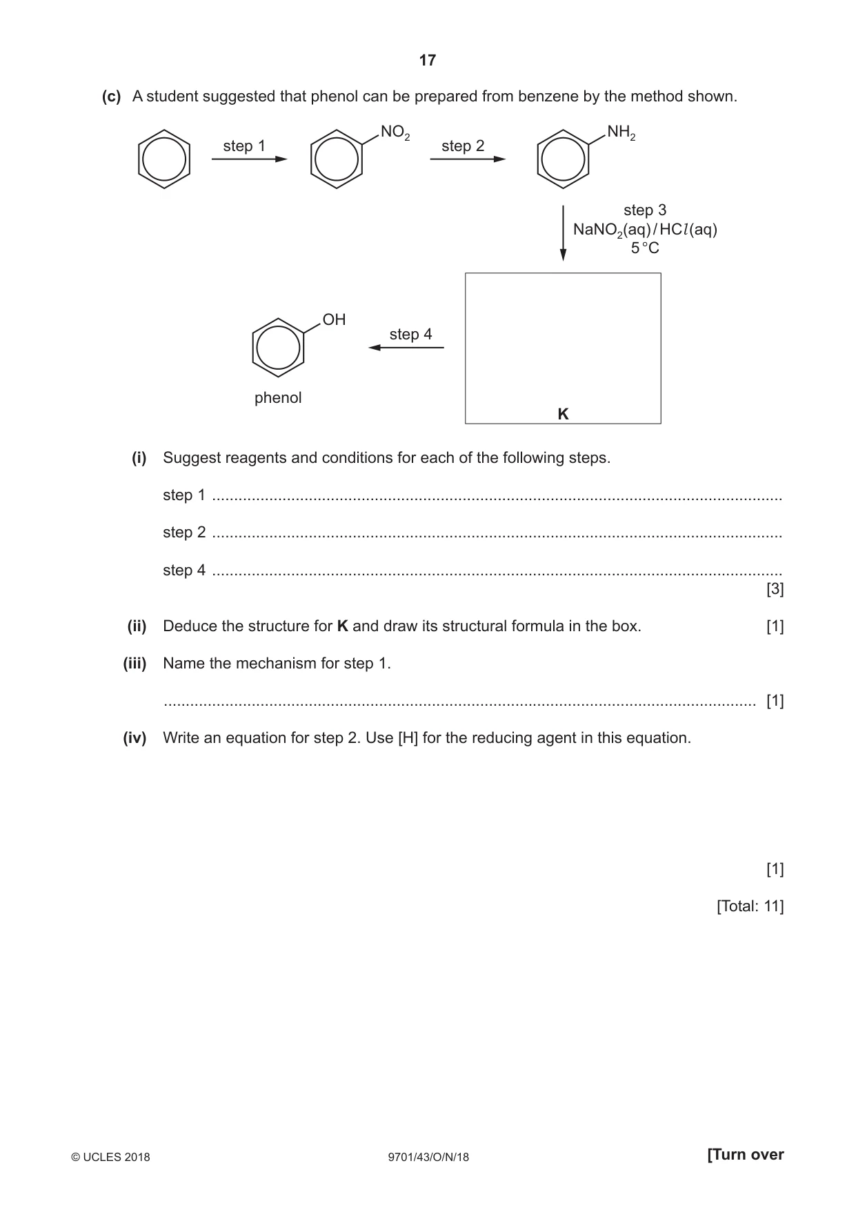 Cambridge A Level Chemistry 9701 2018 Oct/Nov Paper 4 · Variant 3 question paper, page 17 of 20