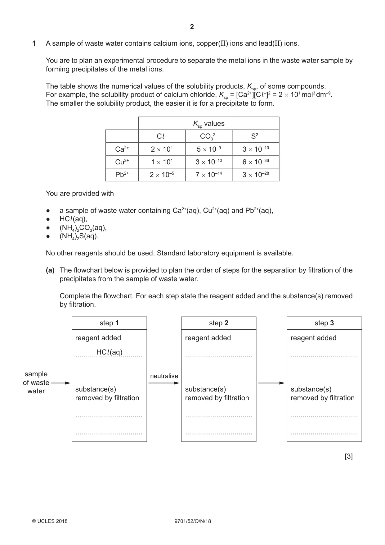 Cambridge A Level Chemistry 9701 2018 Oct/Nov Paper 5 · Variant 2 question paper, page 2 of 12