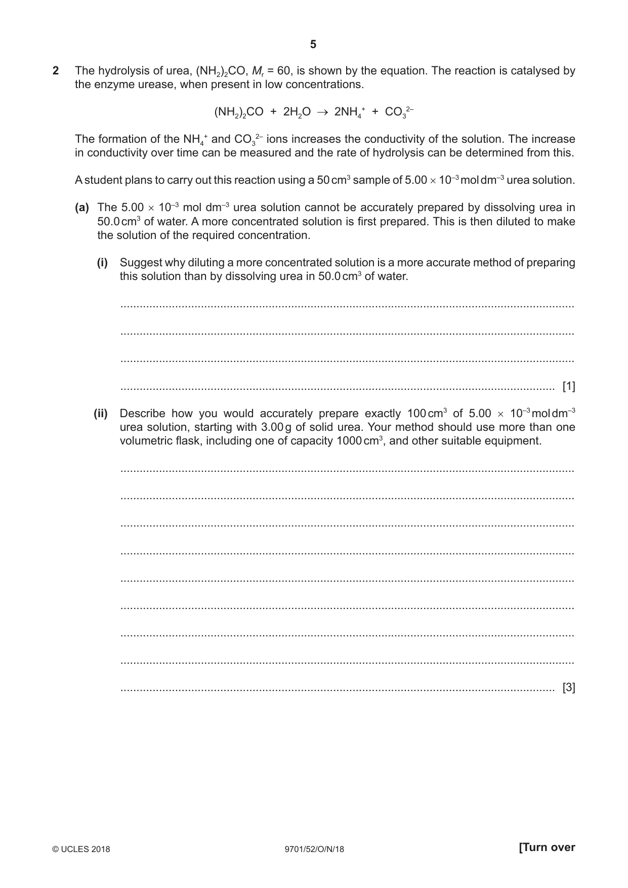 Cambridge A Level Chemistry 9701 2018 Oct/Nov Paper 5 · Variant 2 question paper, page 5 of 12