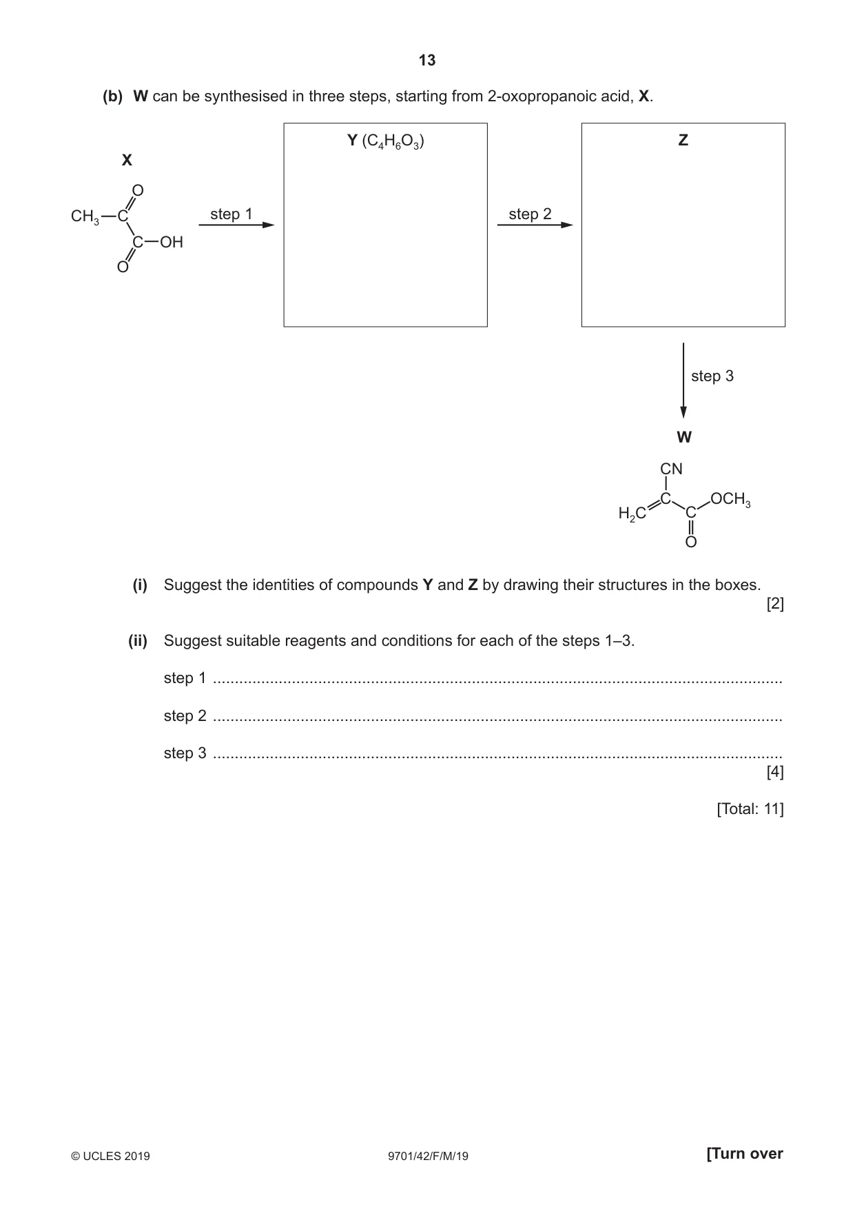 Cambridge A Level Chemistry 9701 2019 Feb/March Paper 4 · Variant 2 question paper, page 13 of 20