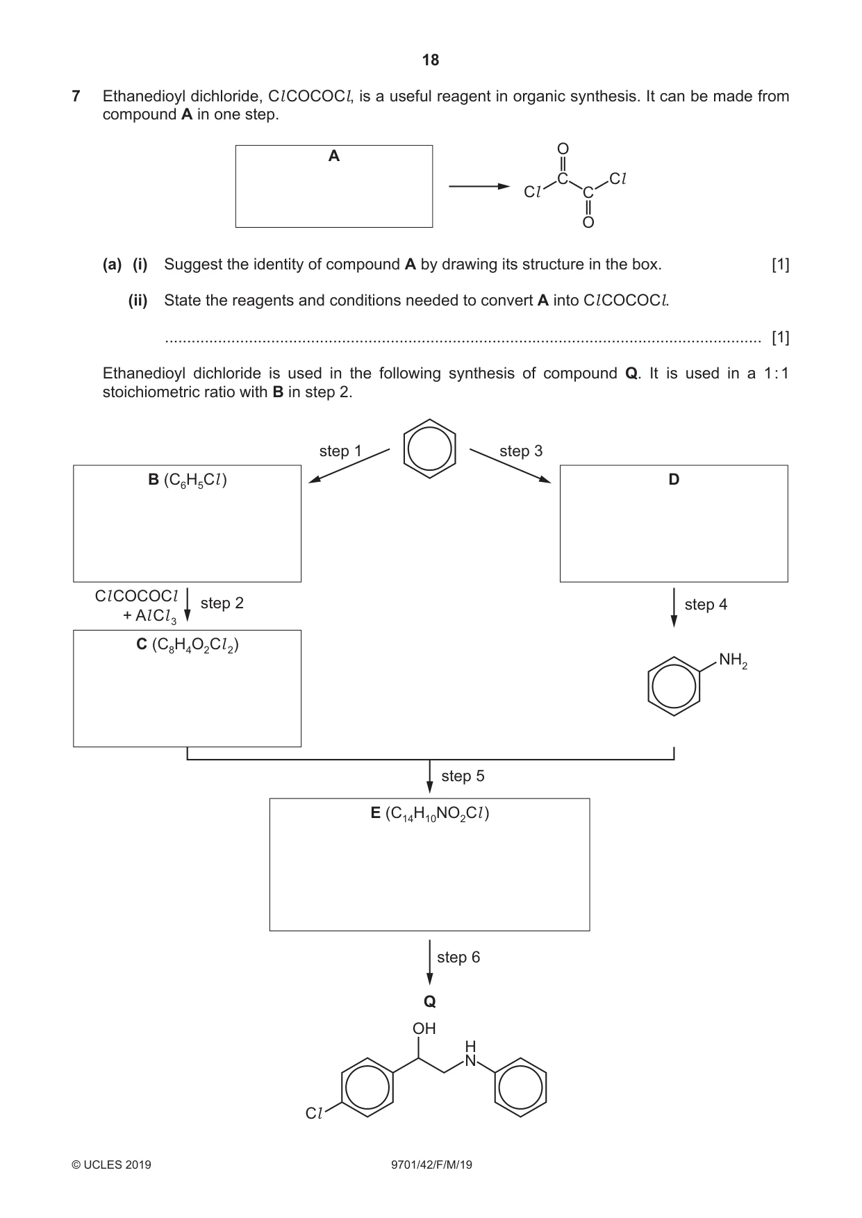 Cambridge A Level Chemistry 9701 2019 Feb/March Paper 4 · Variant 2 question paper, page 18 of 20