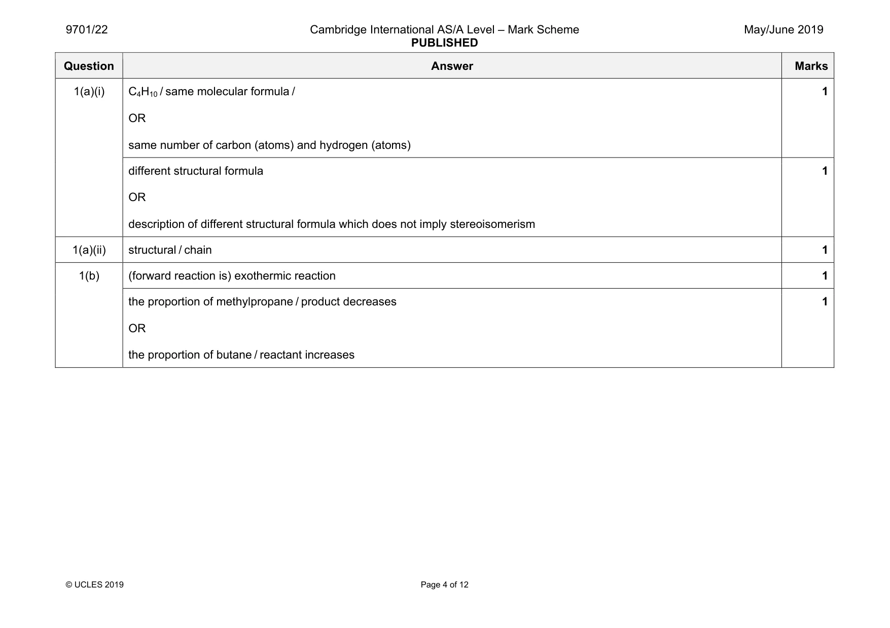 Mark scheme, page 4 of 12