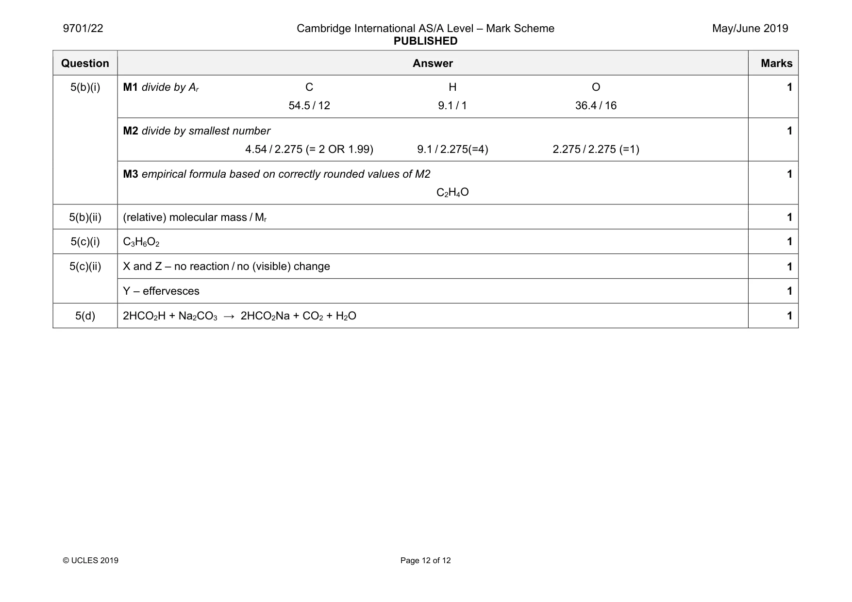 Mark scheme, page 12 of 12
