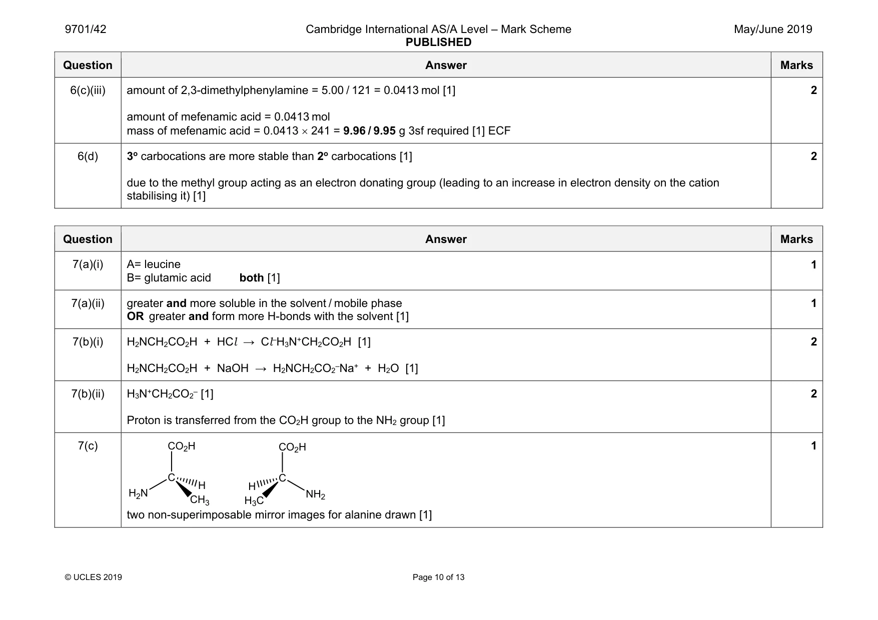 Mark scheme, page 10 of 13