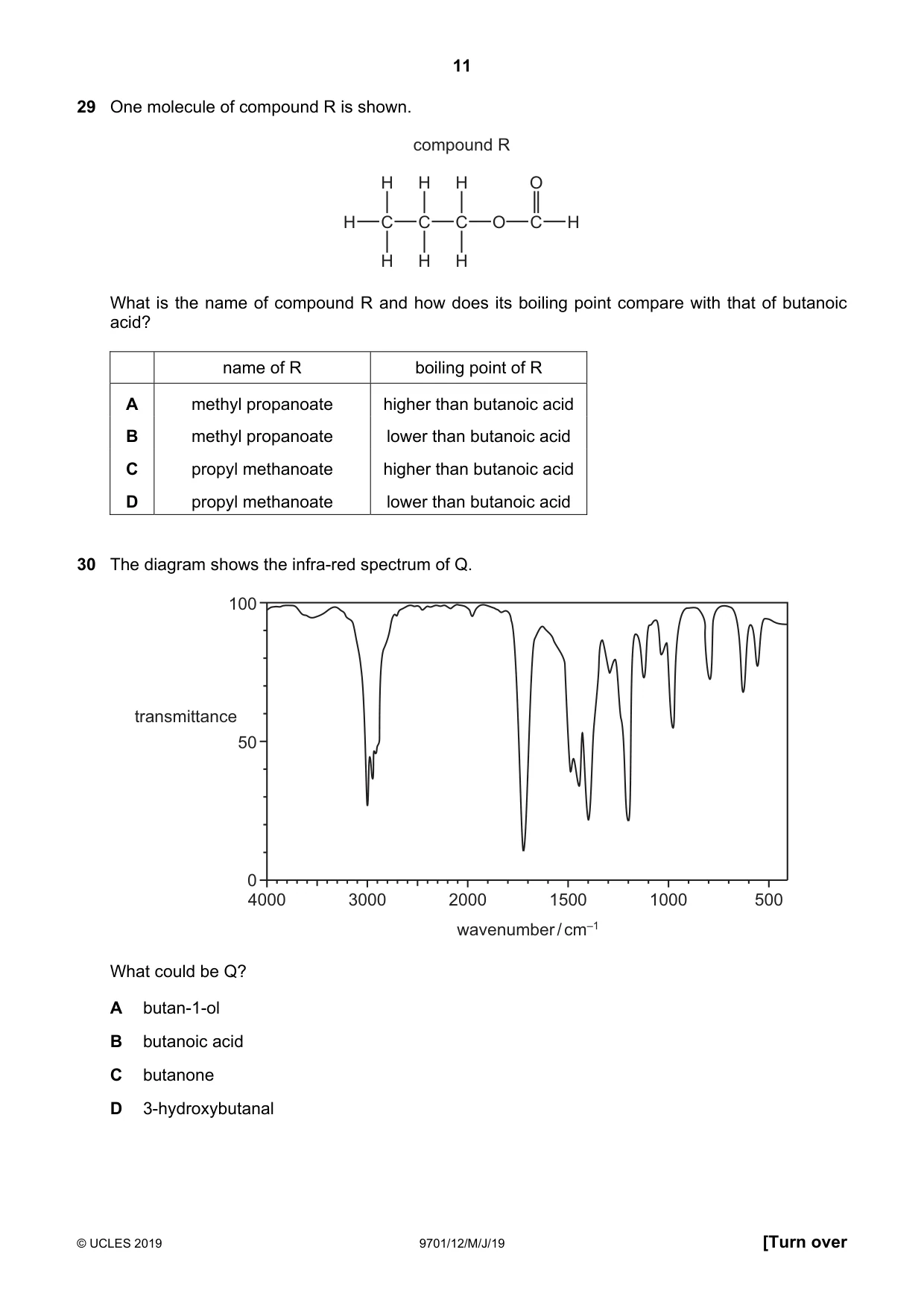 Cambridge A Level Chemistry 9701 2019 May/June Paper 1 · Variant 2 question paper, page 11 of 16