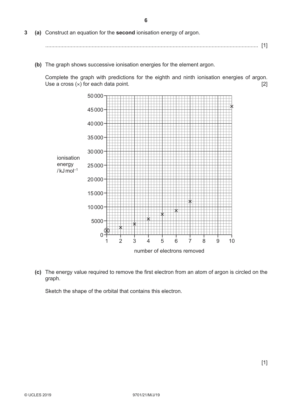Cambridge A Level Chemistry 9701 2019 May/June Paper 2 · Variant 1 question paper, page 6 of 12
