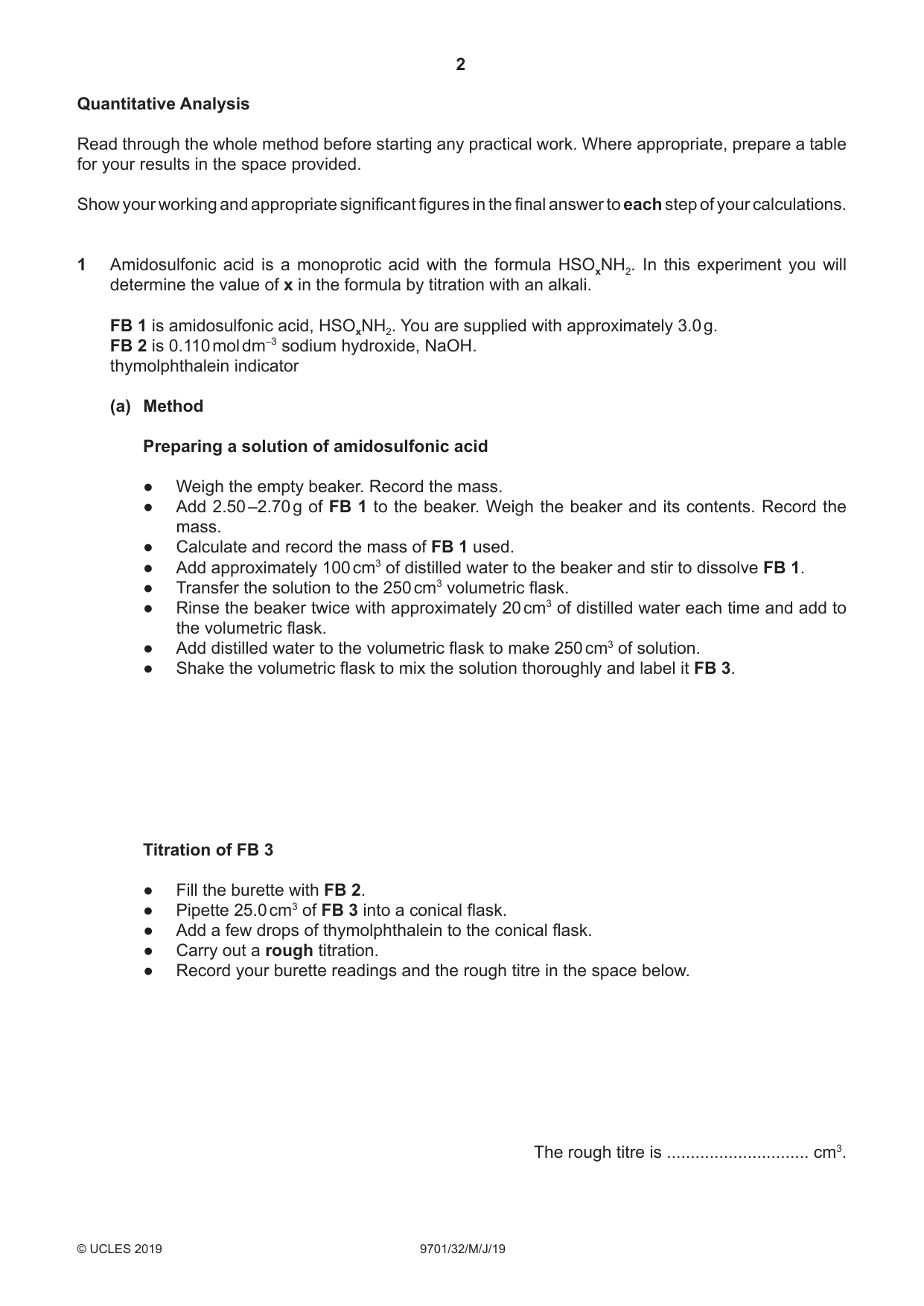 Cambridge A Level Chemistry 9701 2019 May/June Paper 3 · Variant 2 question paper, page 2 of 12