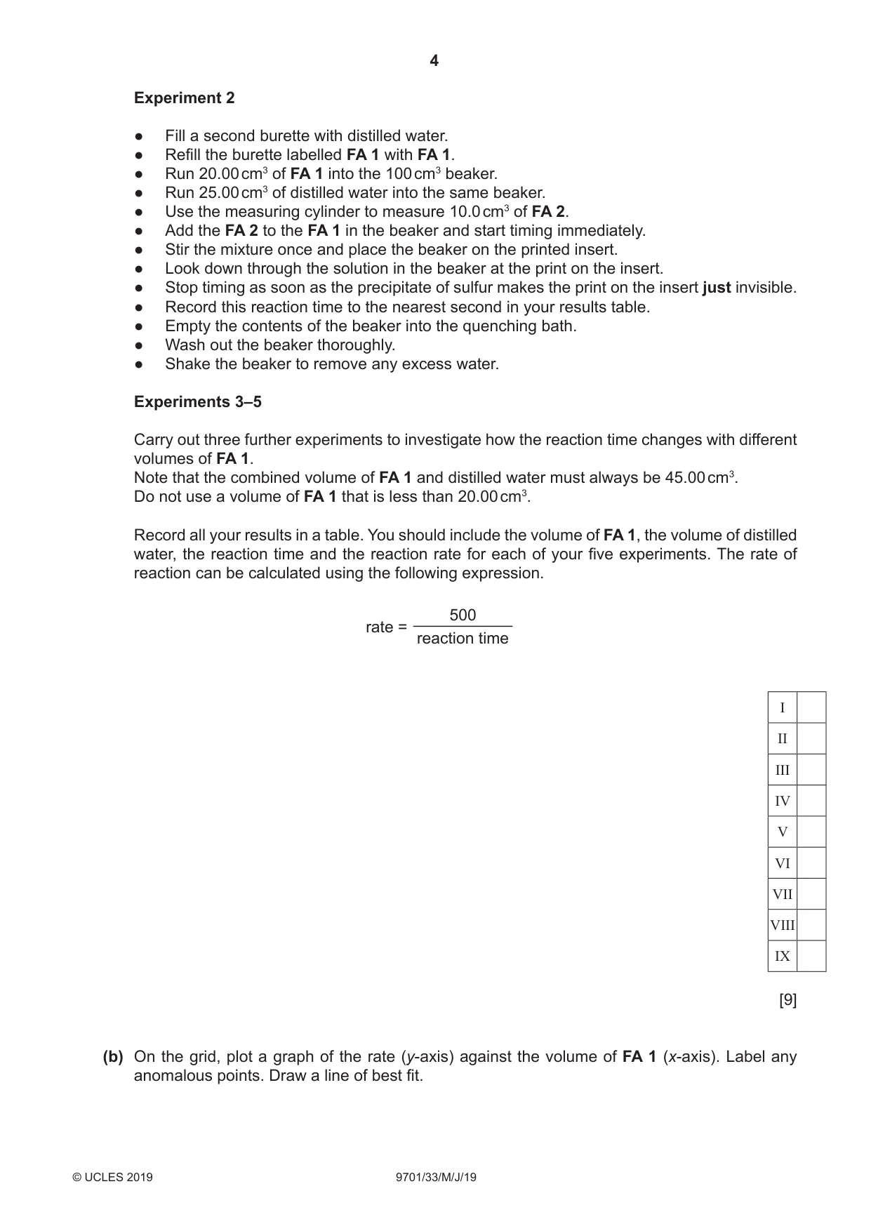 Cambridge A Level Chemistry 9701 2019 May/June Paper 3 · Variant 3 question paper, page 4 of 16