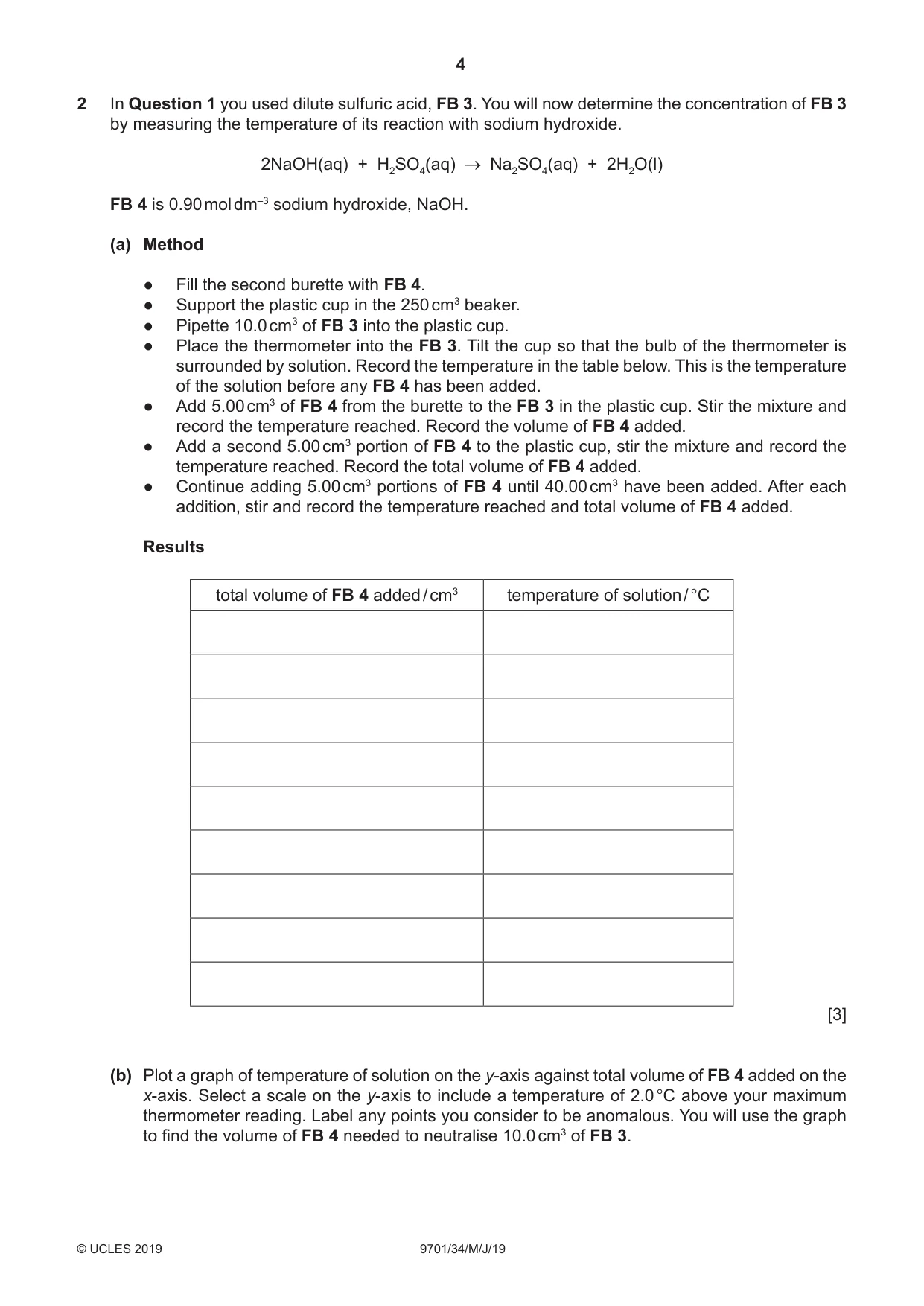 Cambridge A Level Chemistry 9701 2019 May/June Paper 3 · Variant 4 question paper, page 4 of 12