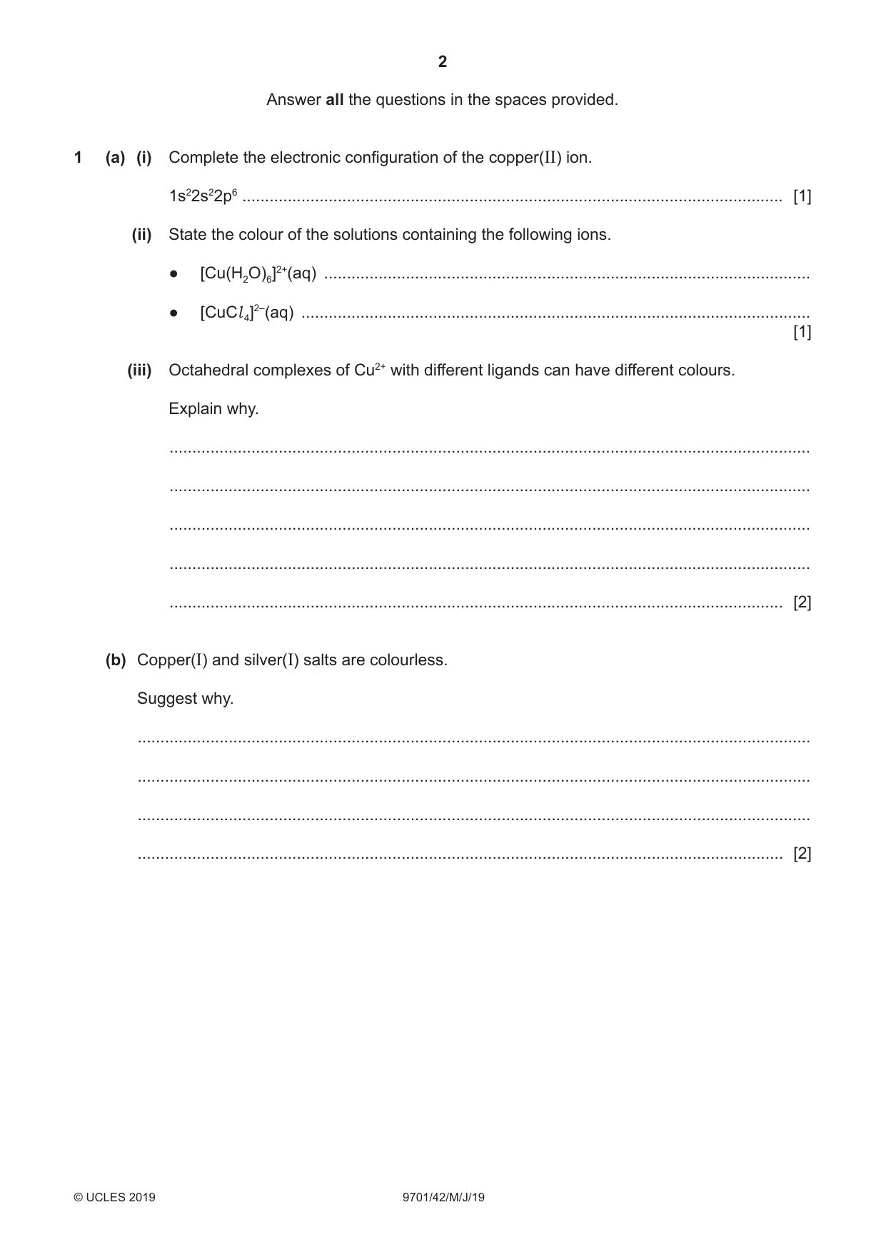 Cambridge A Level Chemistry 9701 2019 May/June Paper 4 · Variant 2 question paper, page 2 of 24