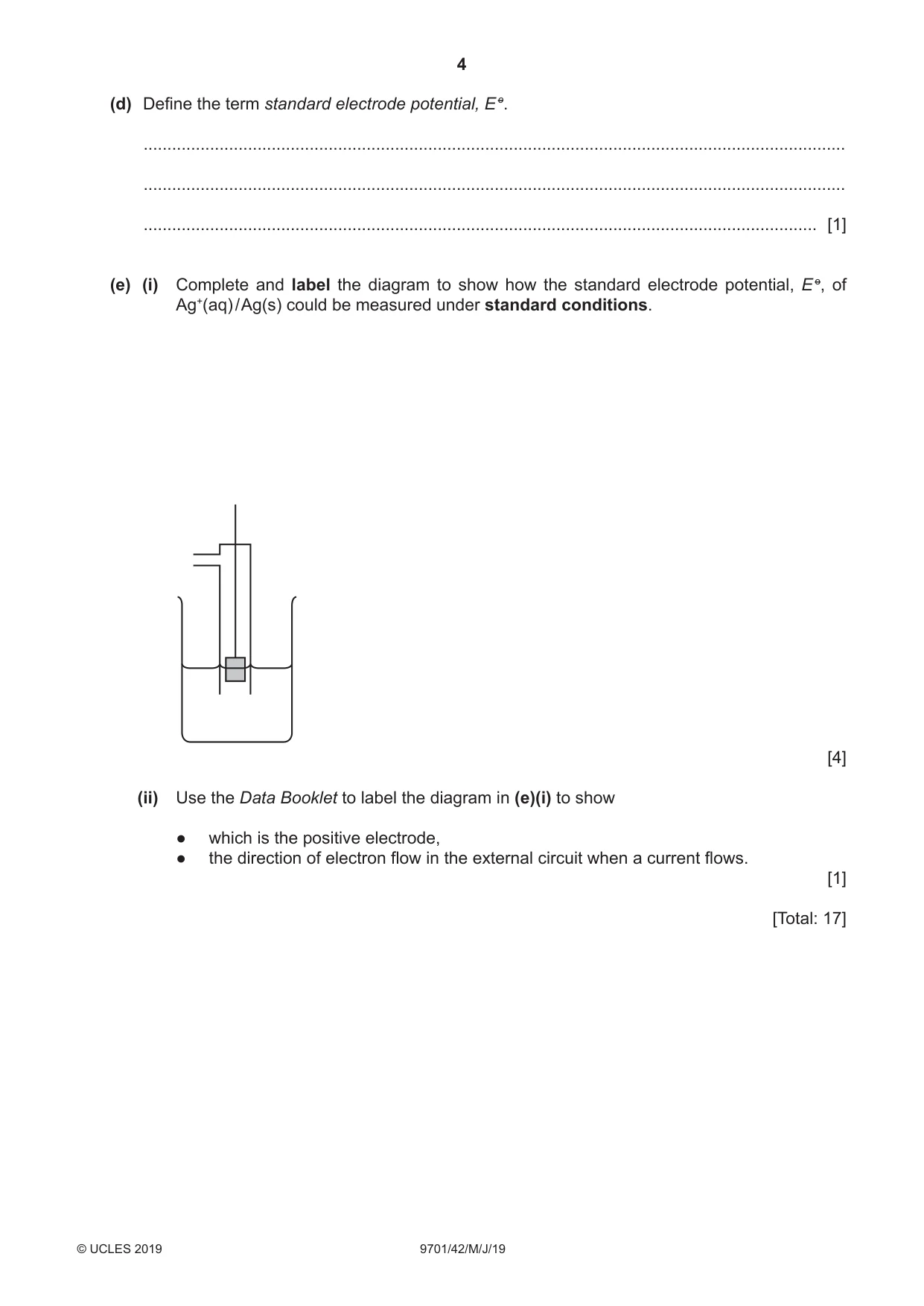 Cambridge A Level Chemistry 9701 2019 May/June Paper 4 · Variant 2 question paper, page 4 of 24