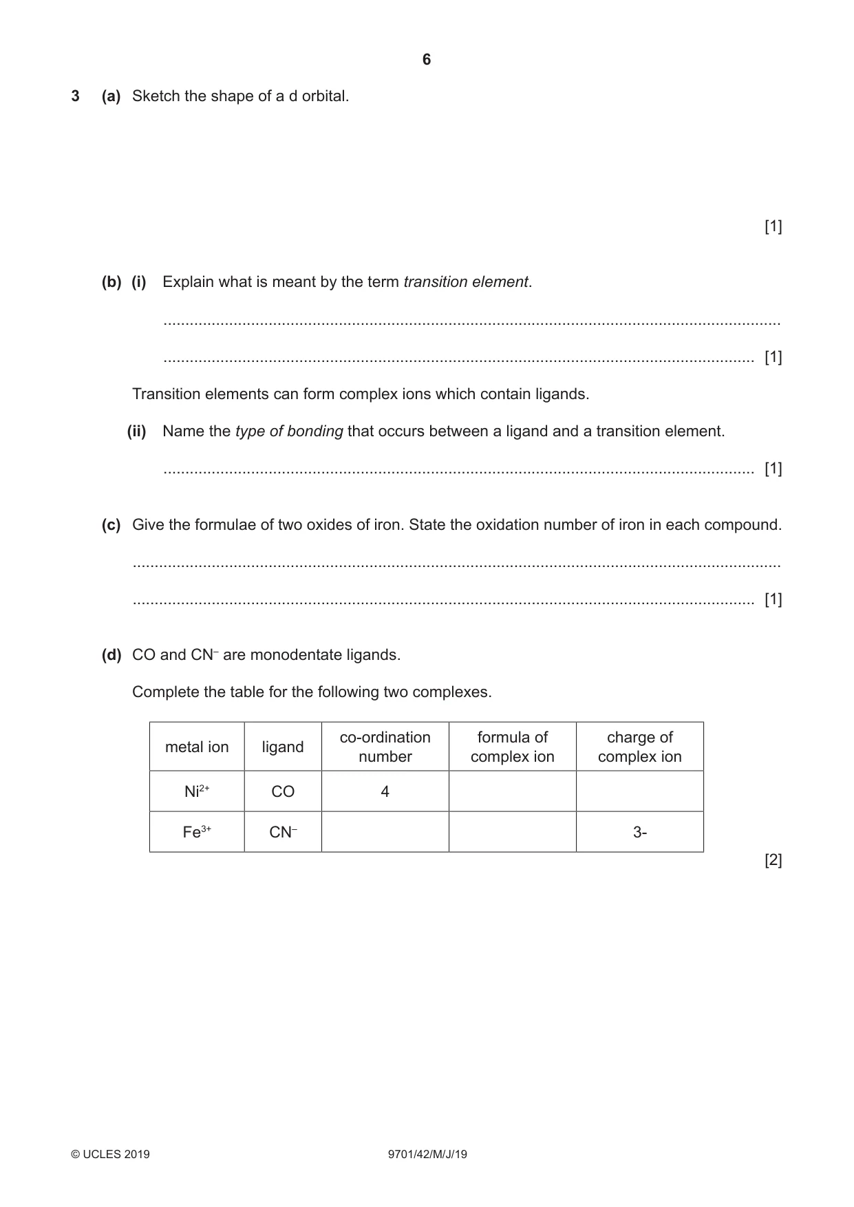 Cambridge A Level Chemistry 9701 2019 May/June Paper 4 · Variant 2 question paper, page 6 of 24