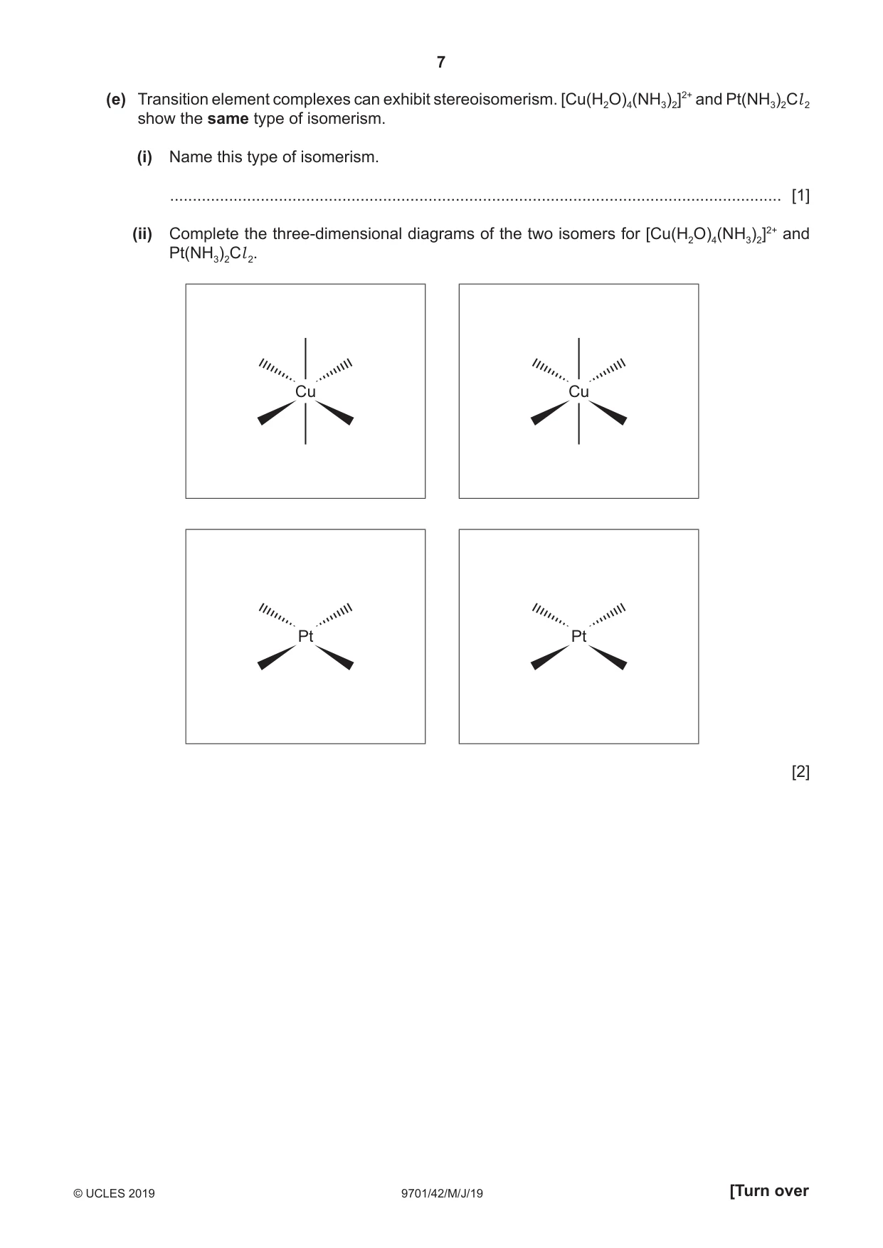 Cambridge A Level Chemistry 9701 2019 May/June Paper 4 · Variant 2 question paper, page 7 of 24
