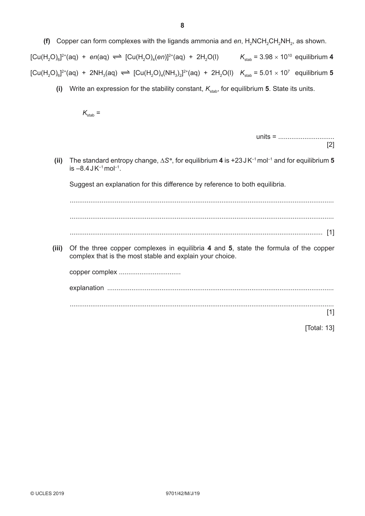 Cambridge A Level Chemistry 9701 2019 May/June Paper 4 · Variant 2 question paper, page 8 of 24