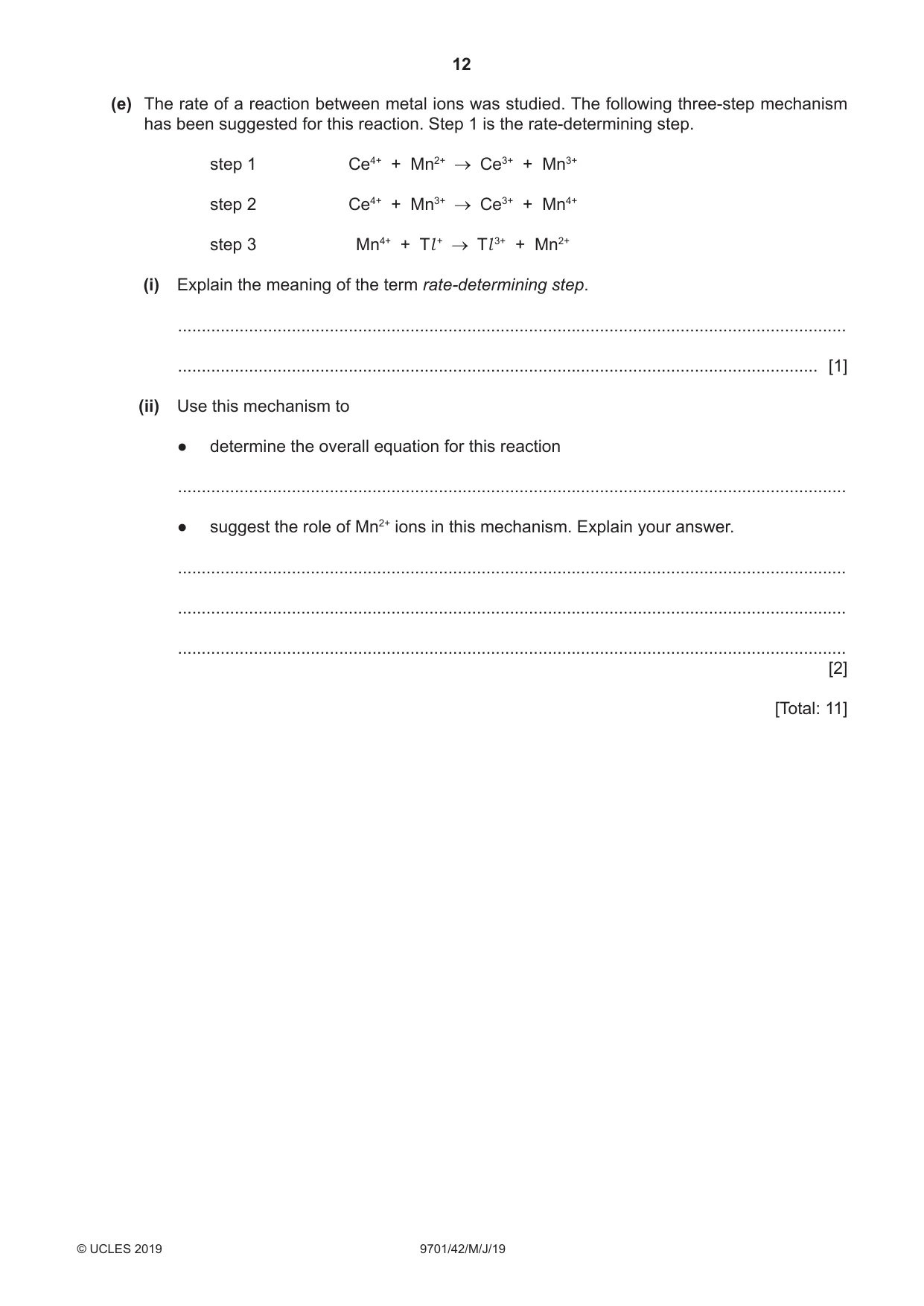 Cambridge A Level Chemistry 9701 2019 May/June Paper 4 · Variant 2 question paper, page 12 of 24