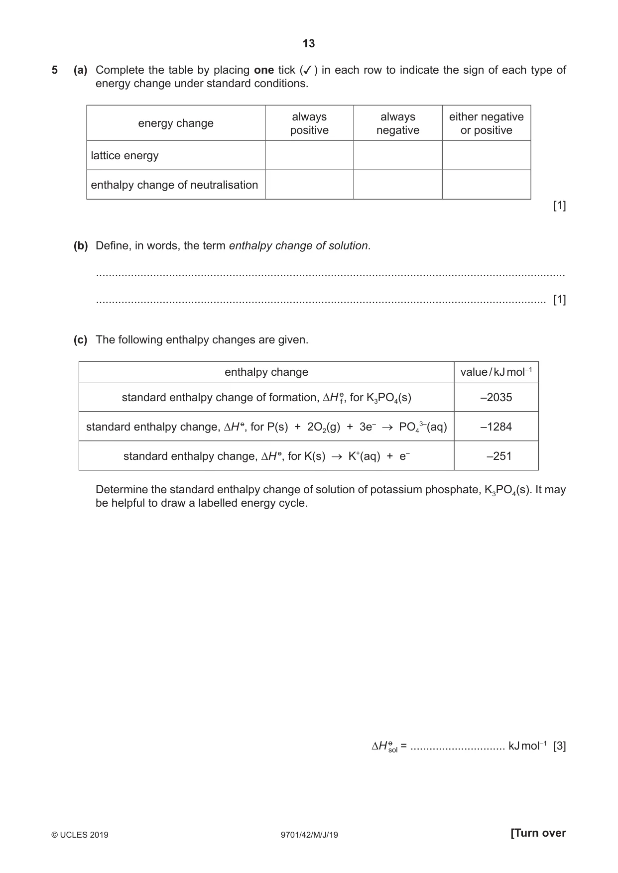 Cambridge A Level Chemistry 9701 2019 May/June Paper 4 · Variant 2 question paper, page 13 of 24