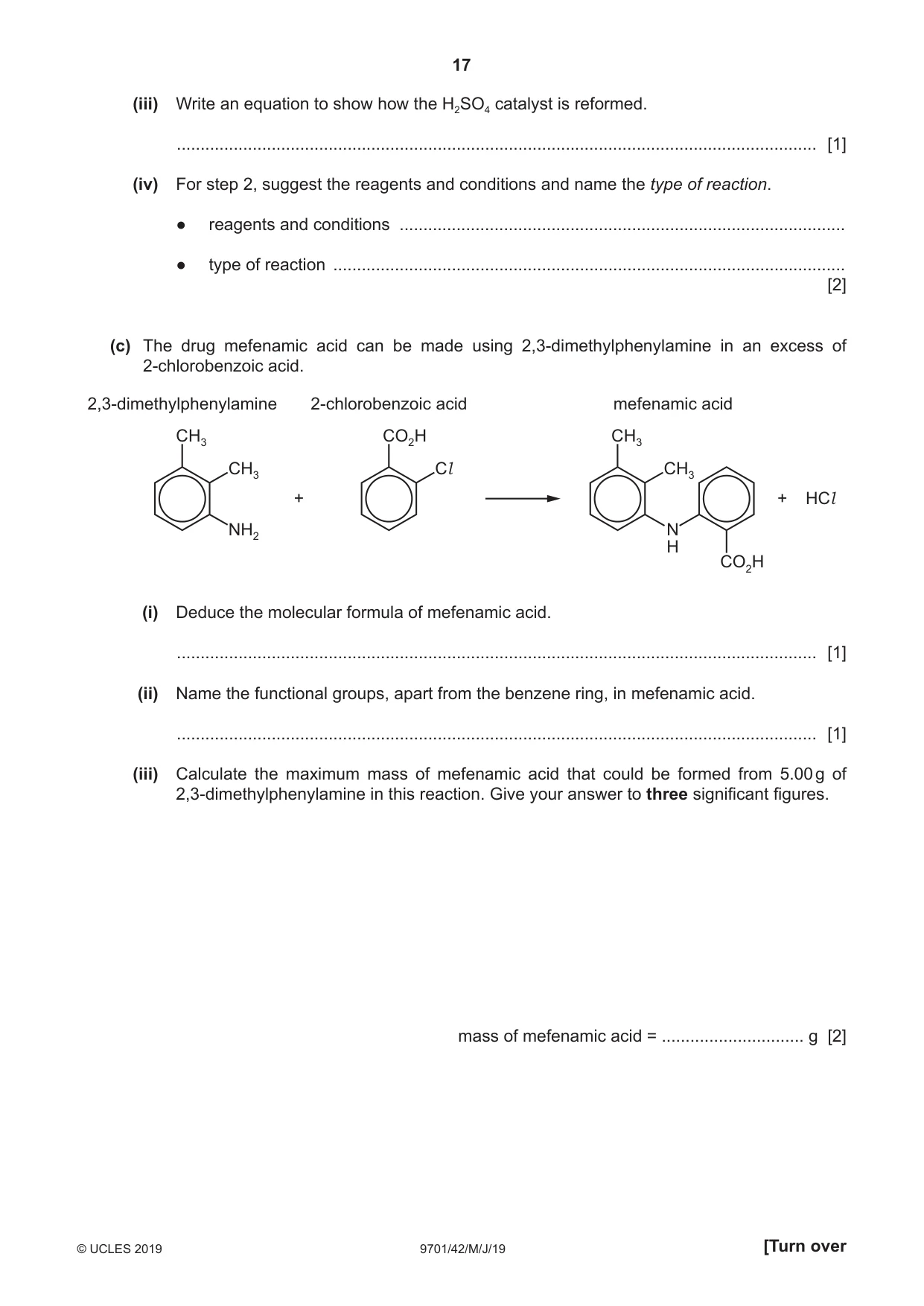 Cambridge A Level Chemistry 9701 2019 May/June Paper 4 · Variant 2 question paper, page 17 of 24