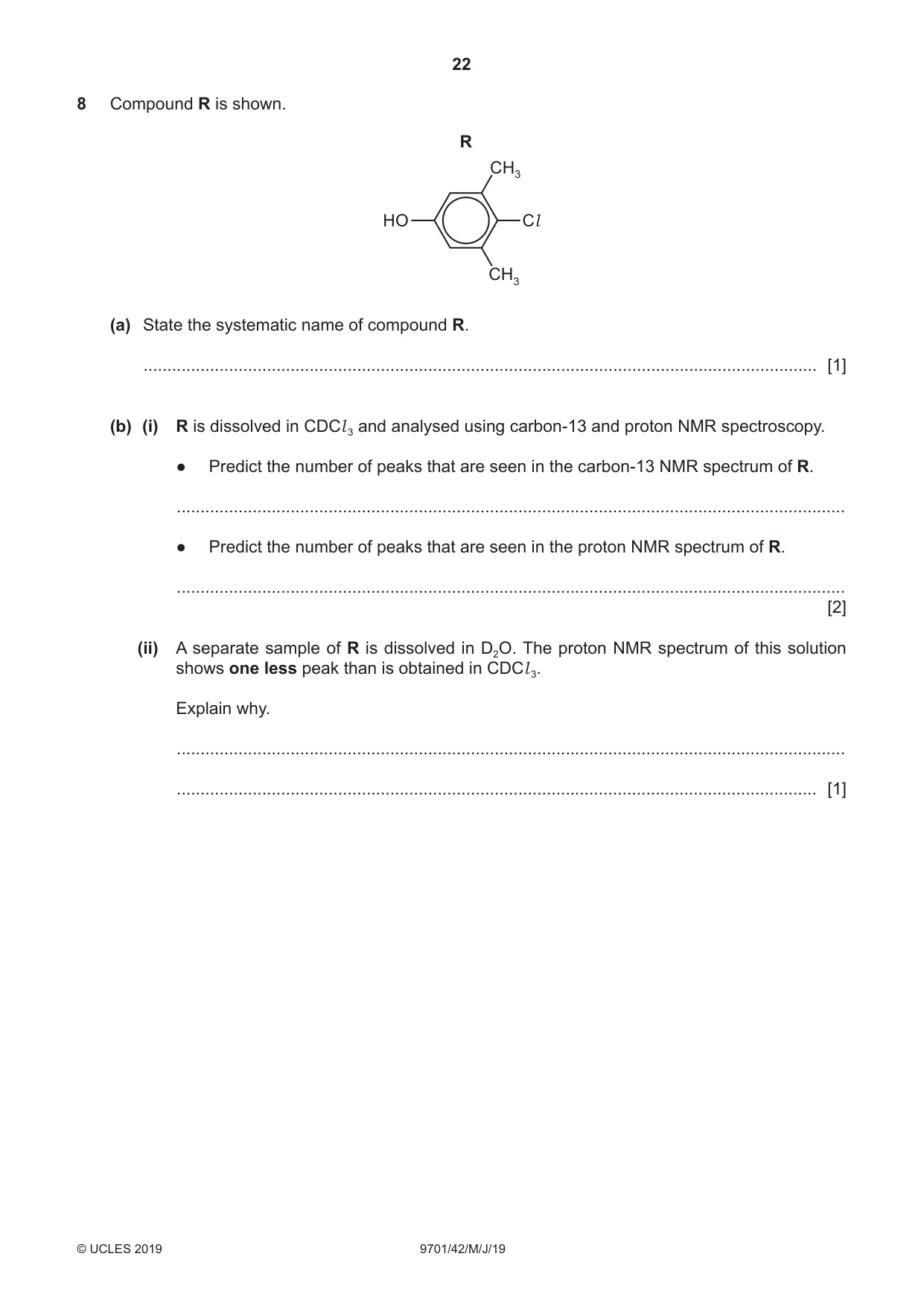 Cambridge A Level Chemistry 9701 2019 May/June Paper 4 · Variant 2 question paper, page 22 of 24
