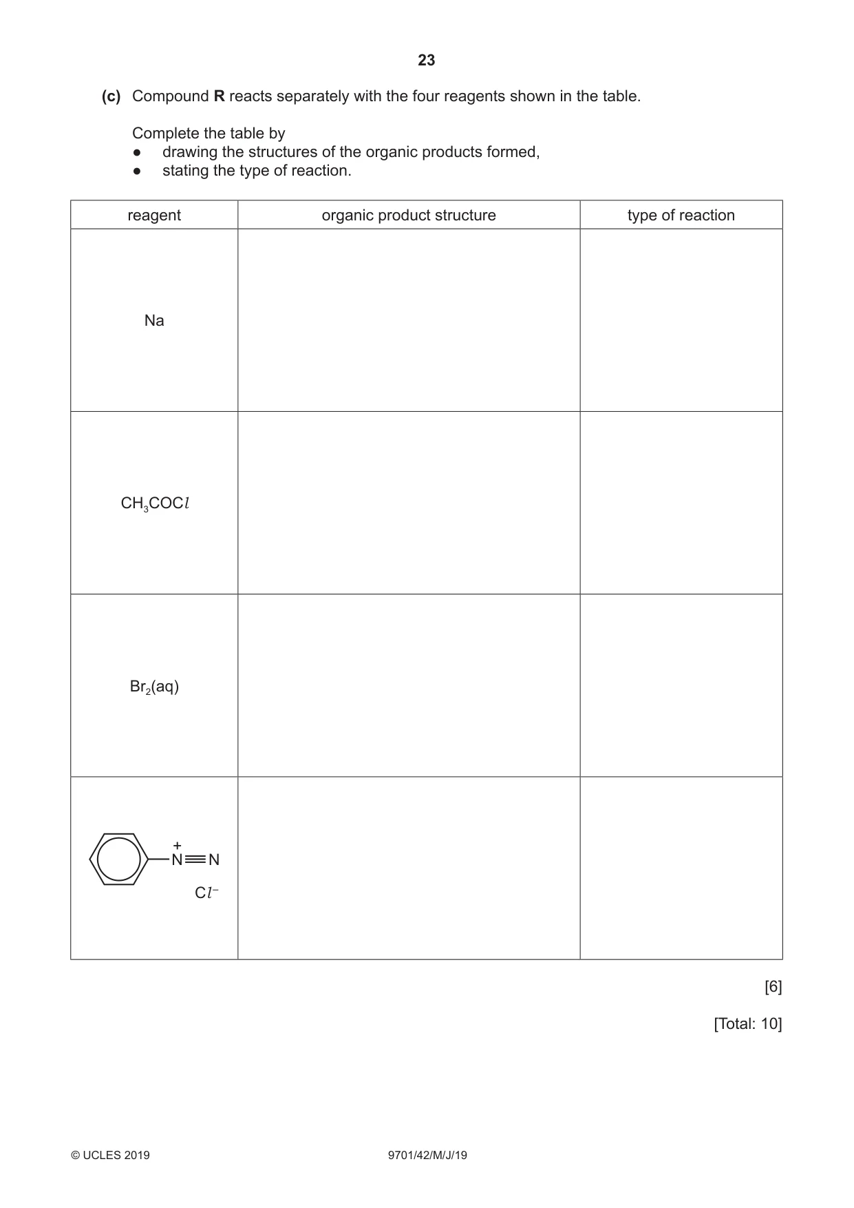 Cambridge A Level Chemistry 9701 2019 May/June Paper 4 · Variant 2 question paper, page 23 of 24