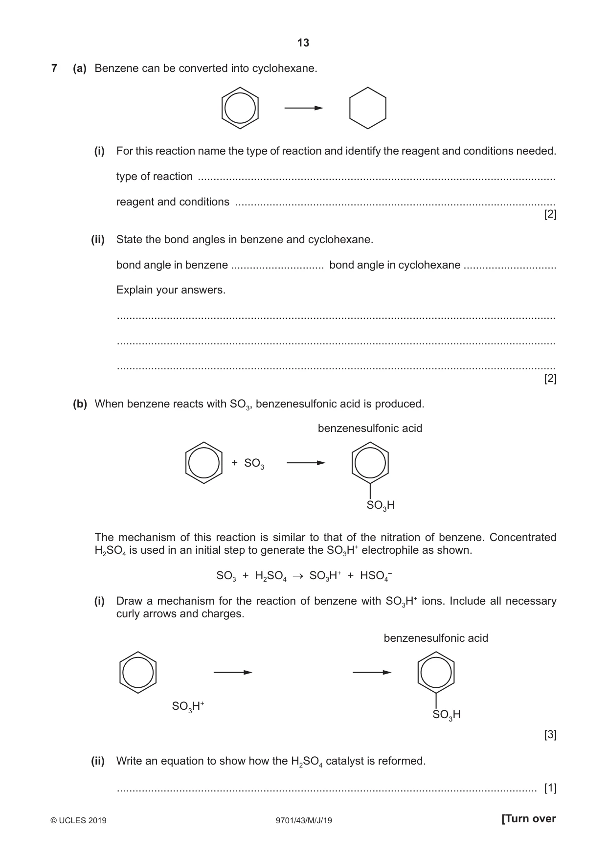 Cambridge A Level Chemistry 9701 2019 May/June Paper 4 · Variant 3 question paper, page 13 of 20