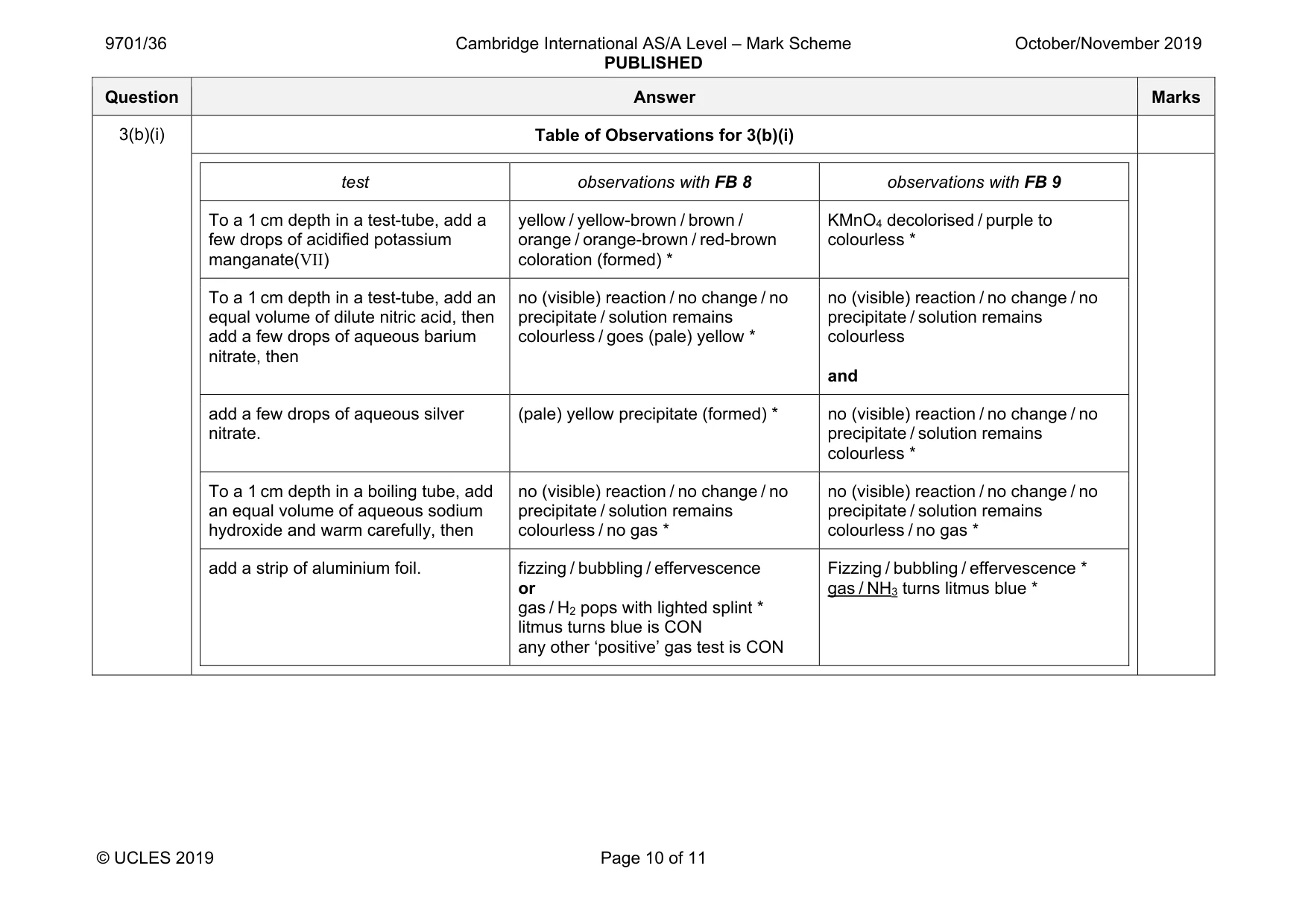 Mark scheme, page 10 of 11