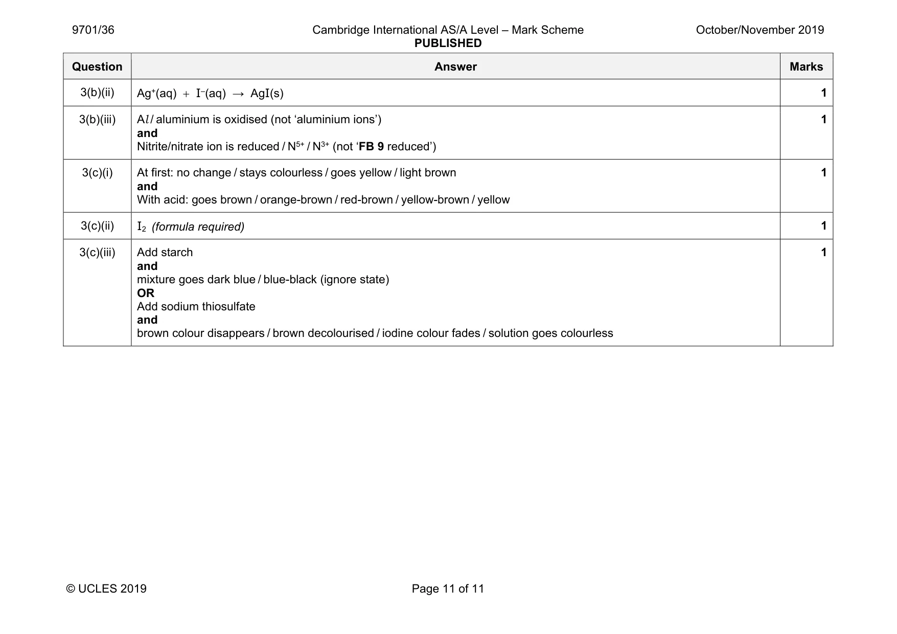 Mark scheme, page 11 of 11