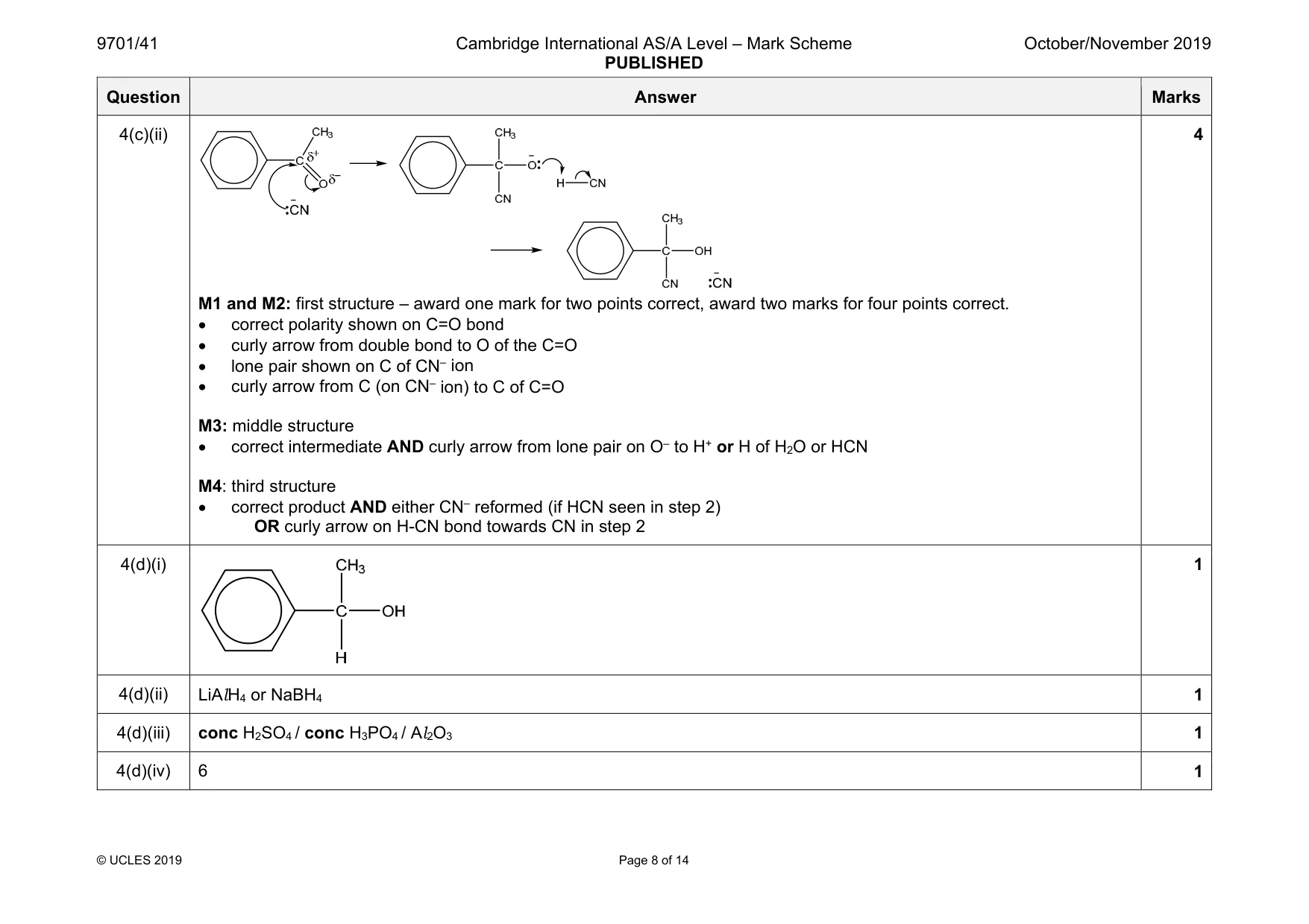 Mark scheme, page 8 of 14