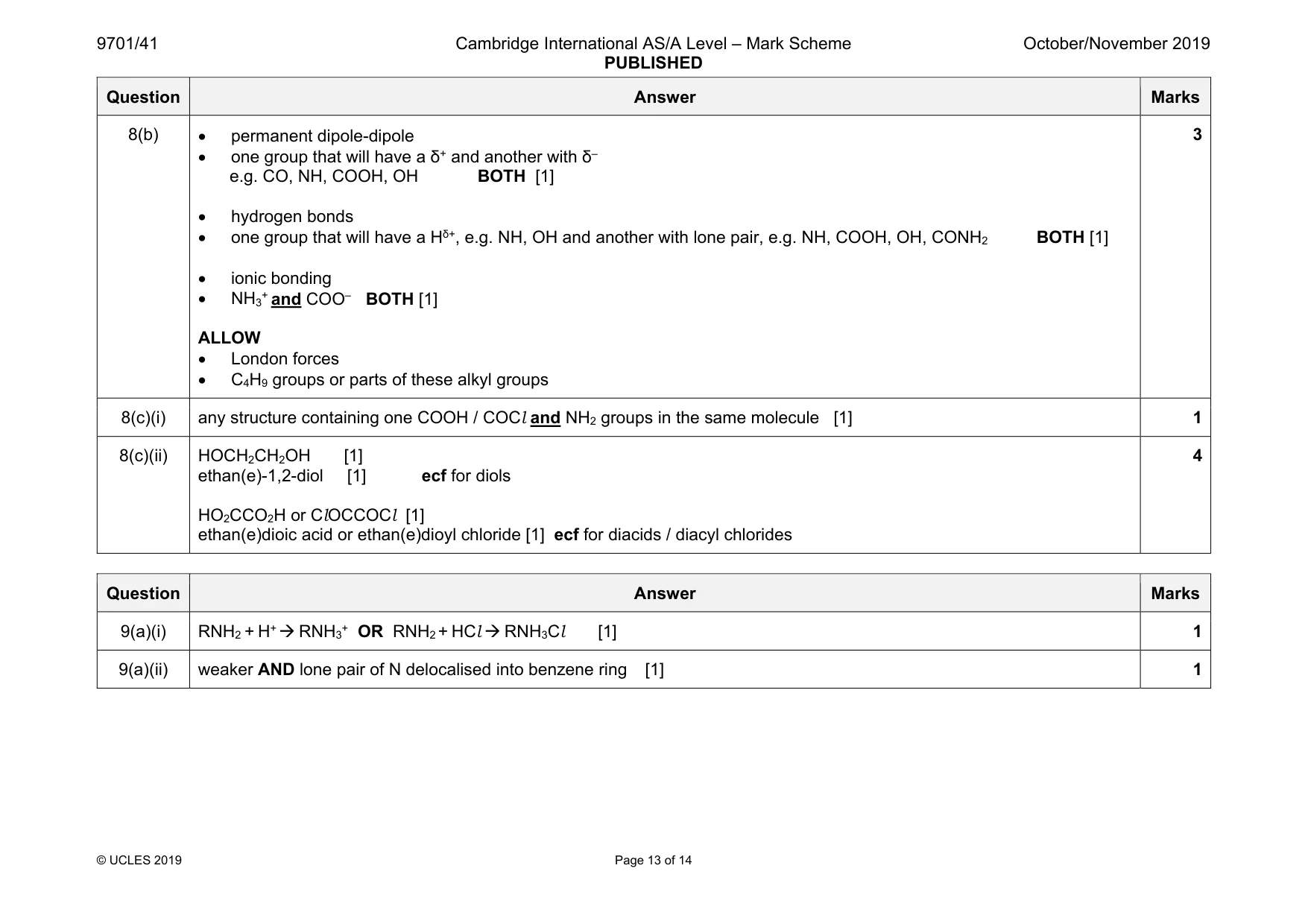 Mark scheme, page 13 of 14
