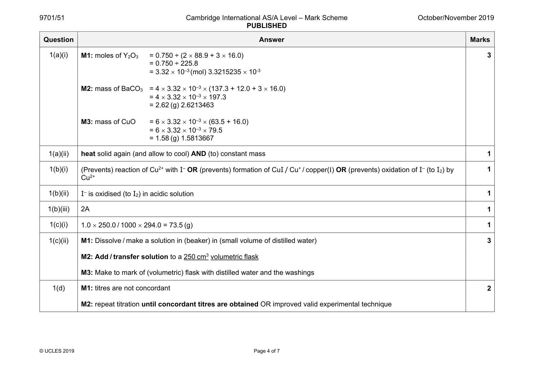 Mark scheme, page 4 of 7