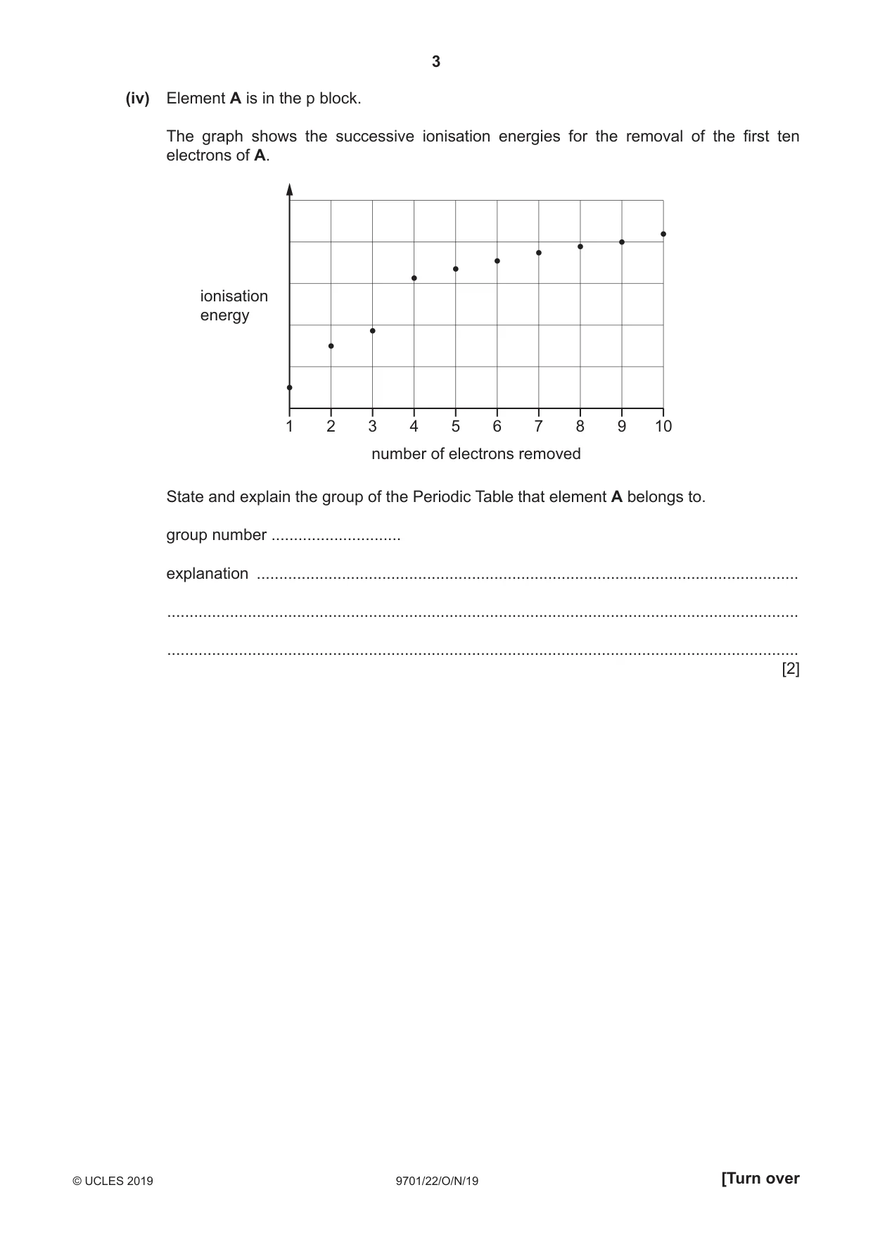 Cambridge A Level Chemistry 9701 2019 Oct/Nov Paper 2 · Variant 2 question paper, page 3 of 16