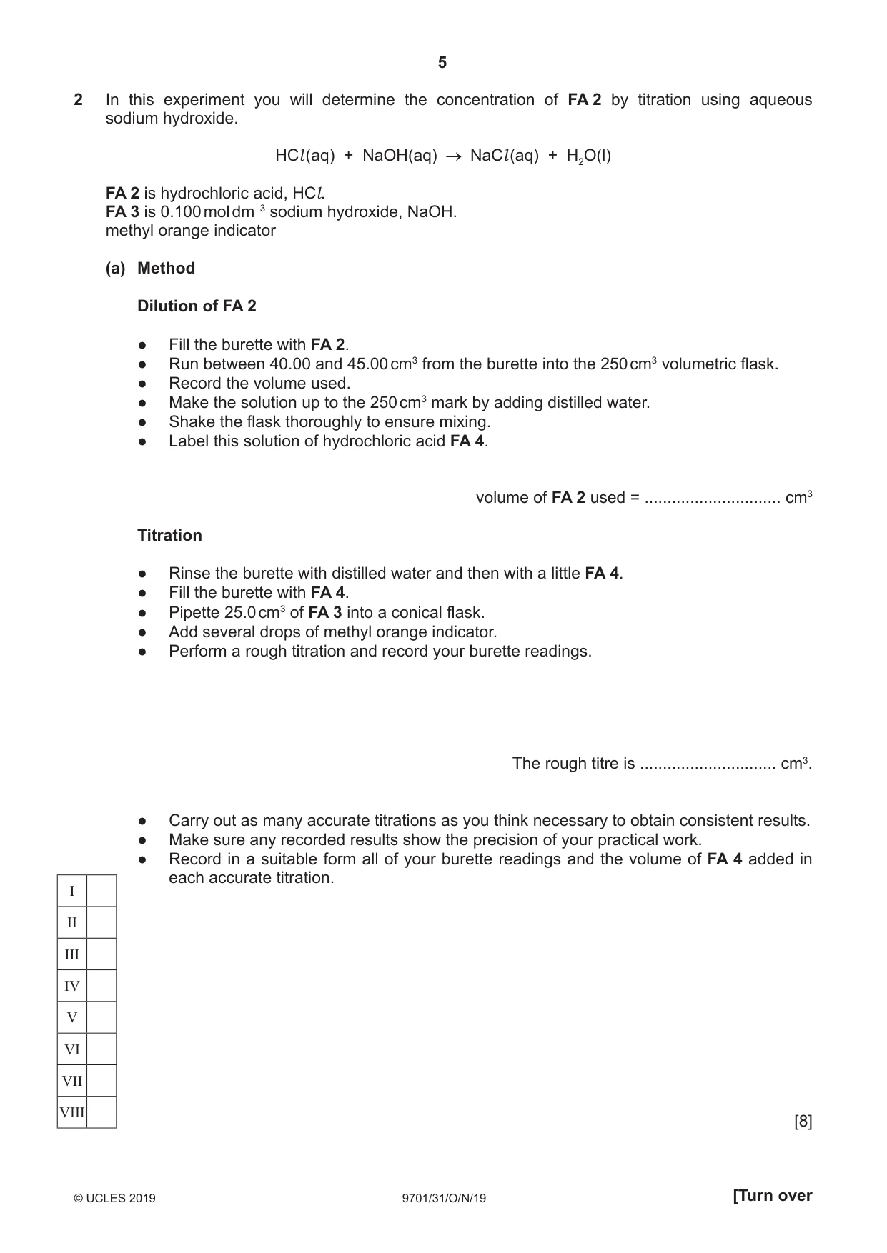 Cambridge A Level Chemistry 9701 2019 Oct/Nov Paper 3 · Variant 1 question paper, page 5 of 16